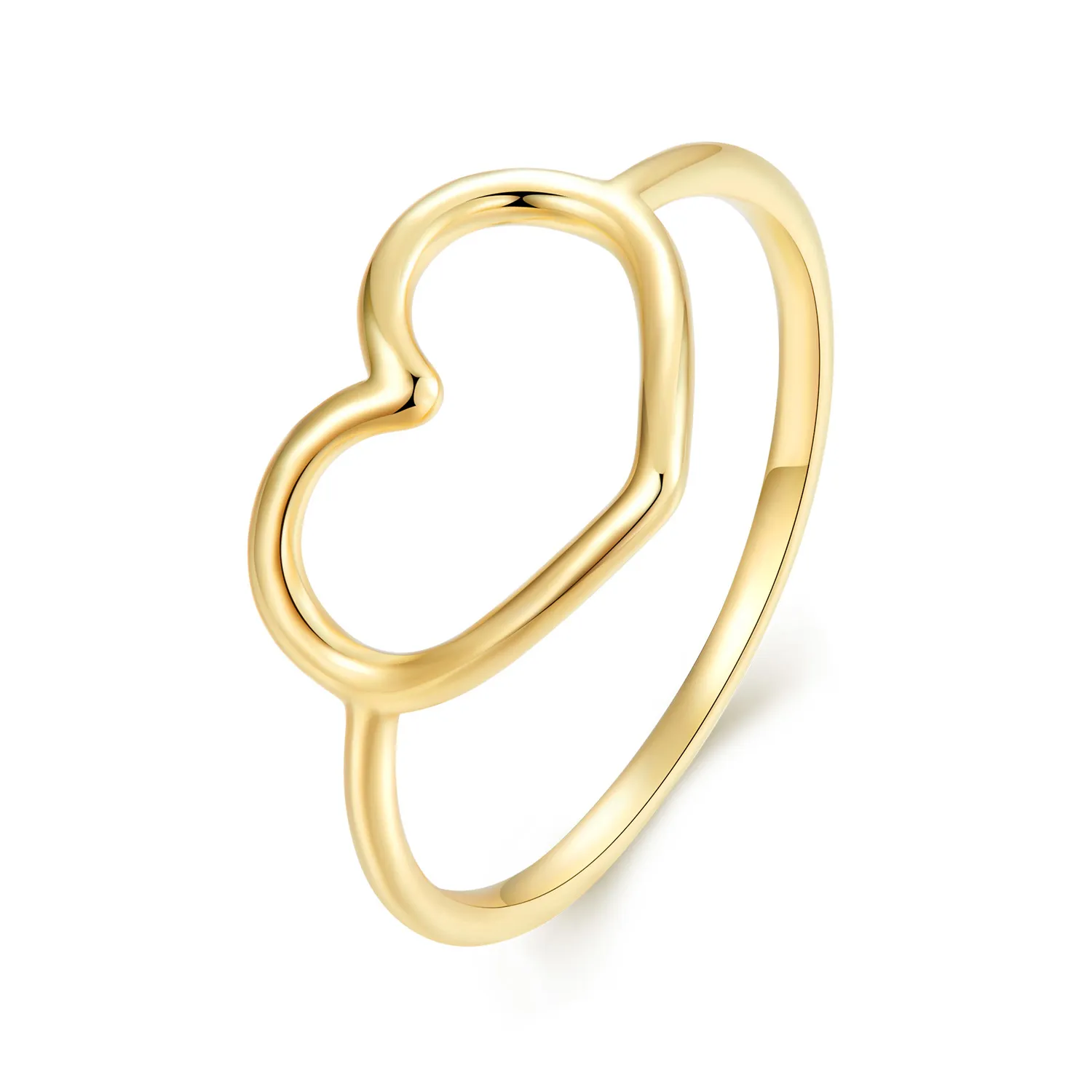 Pandora Style Gold Heart Shaped Ring - SCR641-B