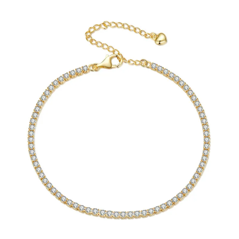 Pandora Style Golden Exquisite Zircon Chain Bracelet - BSB097-B