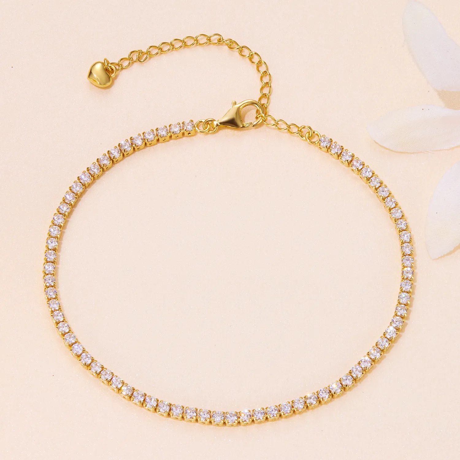 Pandora Style Golden Exquisite Zircon Chain Bracelet - BSB097-B