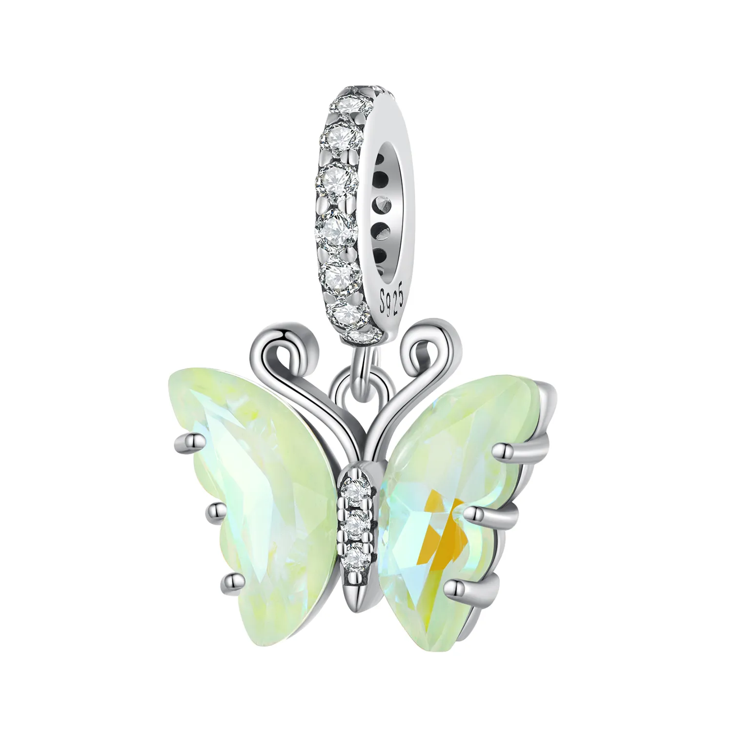 pandora style green aurora butterfly dangle scc2305 gn