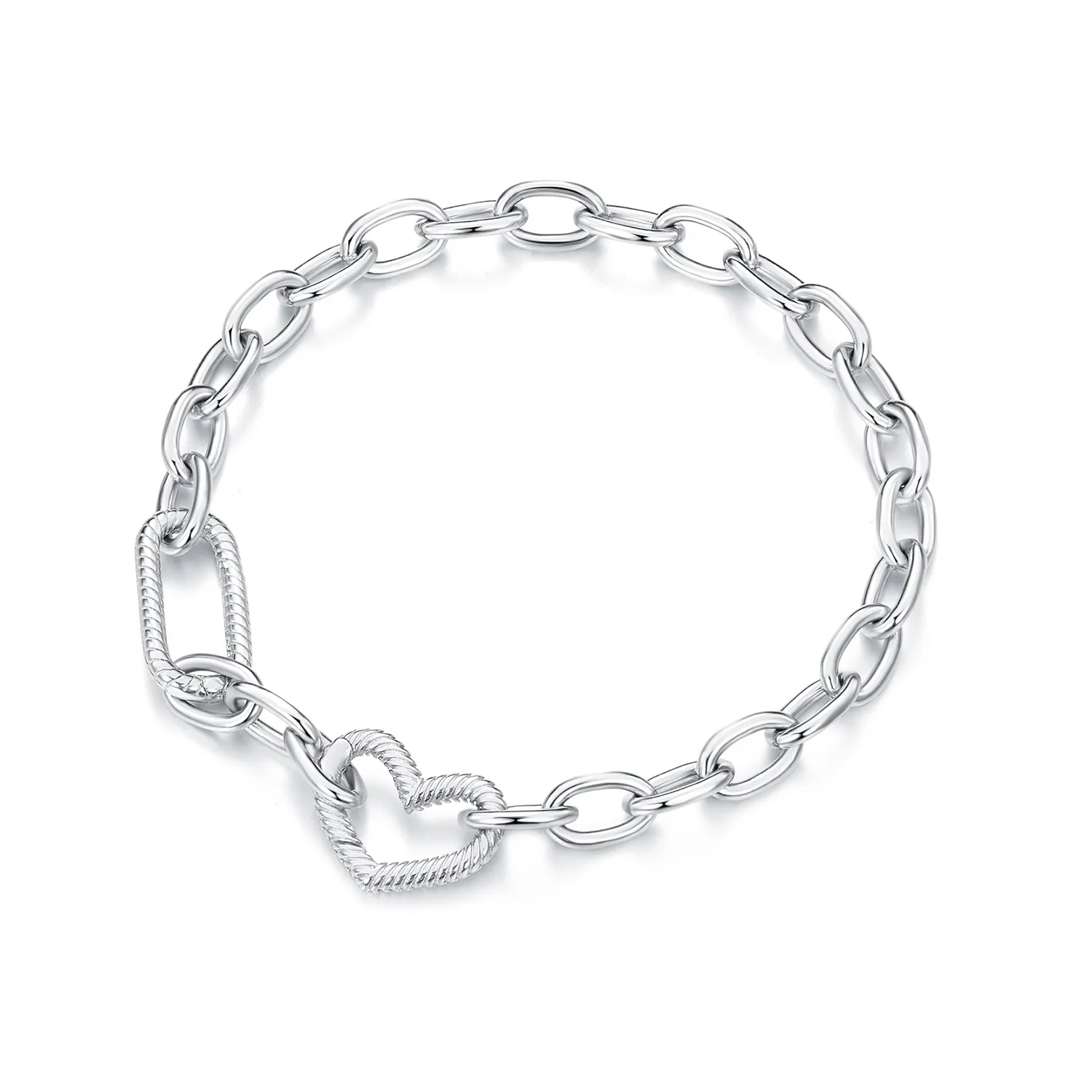 Pandora Style Heart Chain Bracelet - SCB258