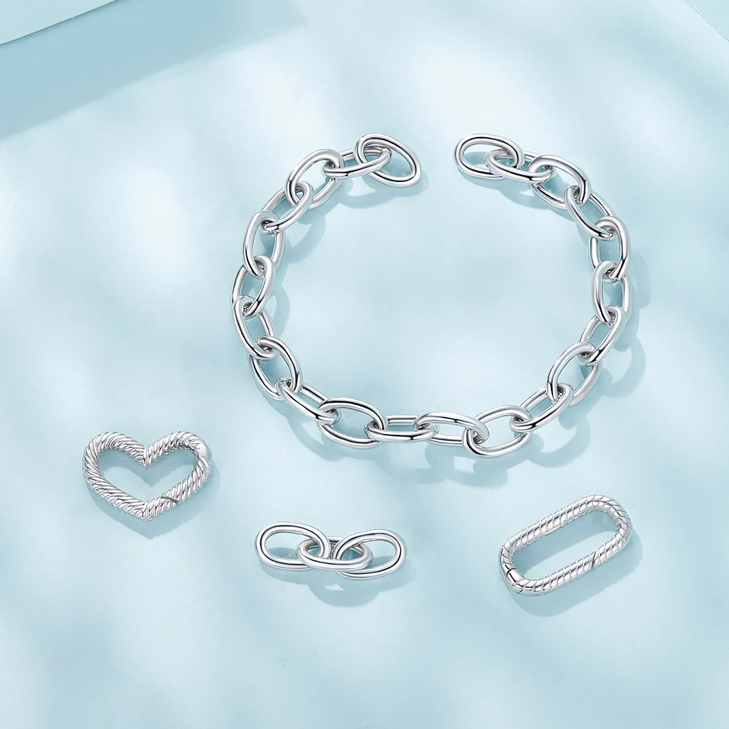 Pandora Style Heart Chain Bracelet - SCB258