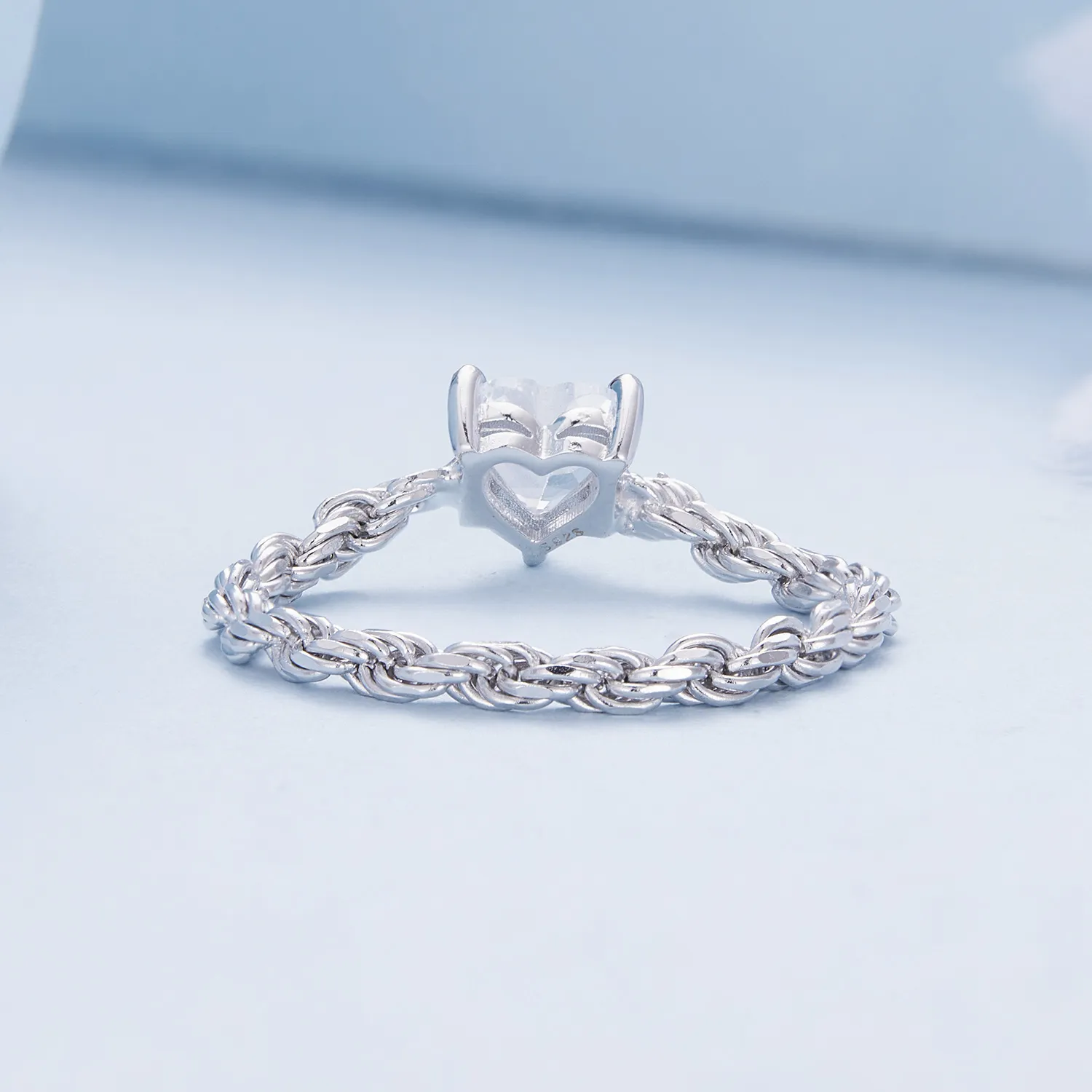 Pandora Style Heart Chain Ring - BSR410