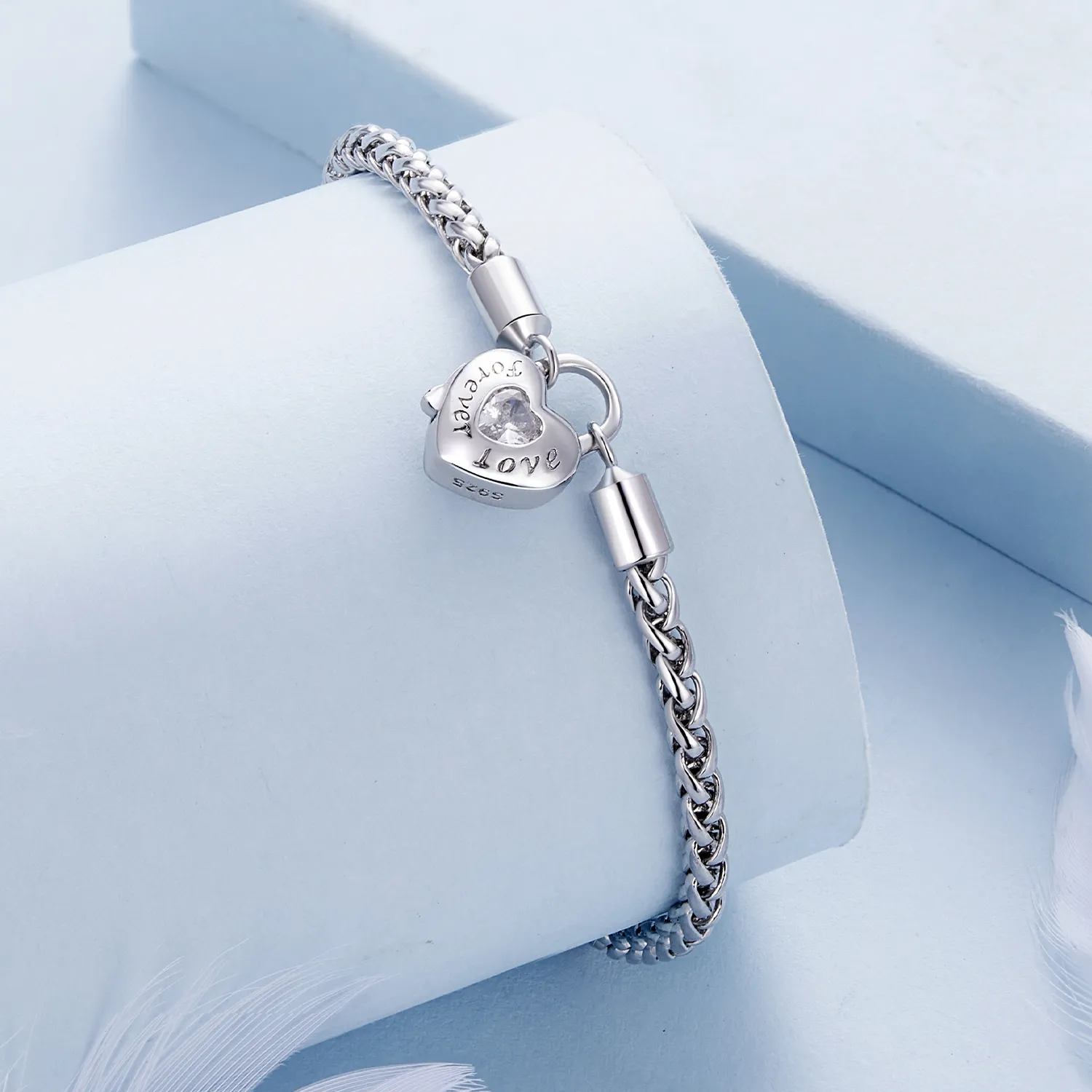 Pandora Style Heart Lock Basic Chain Bracelet - BSB147