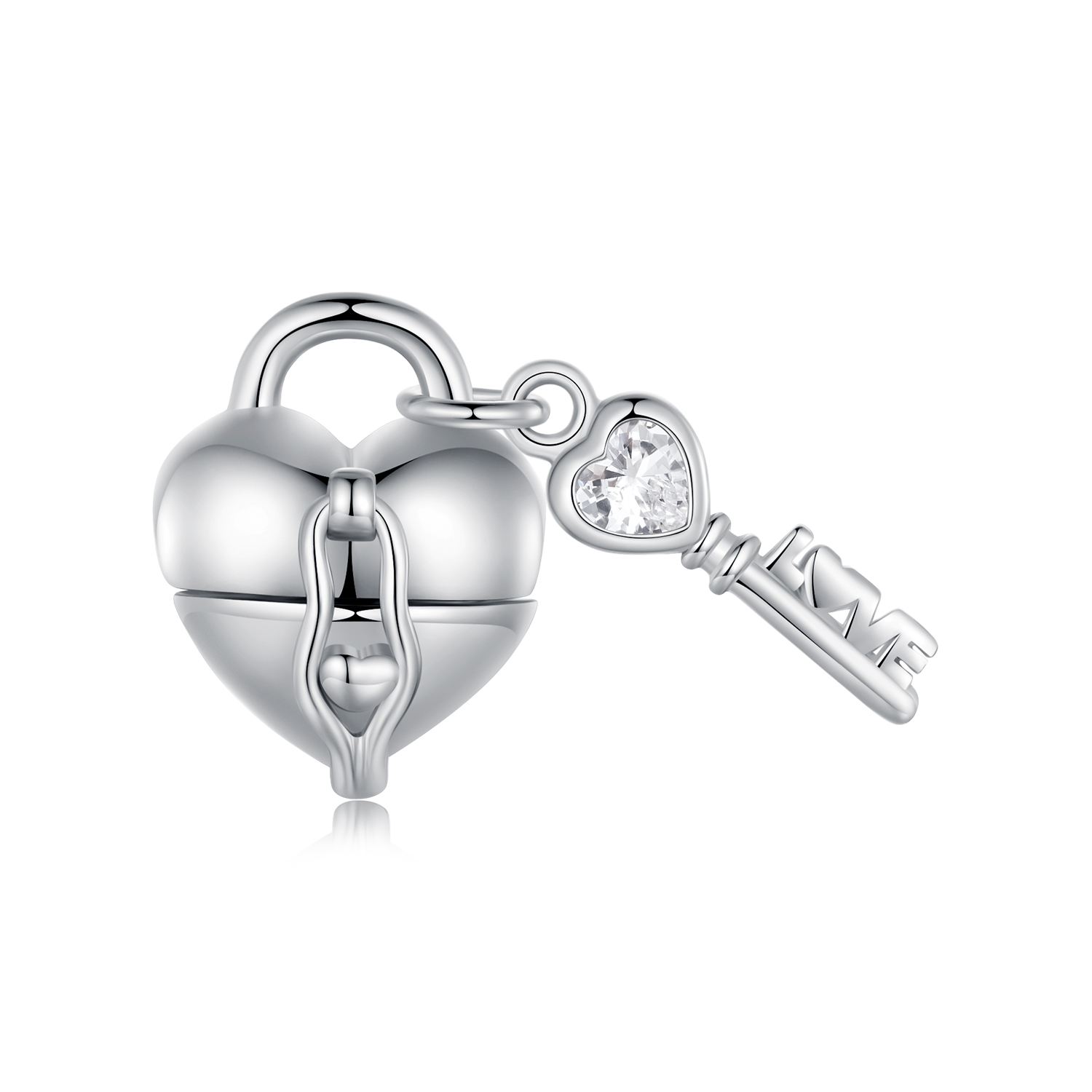 pandora style heart lock key charm scc2580