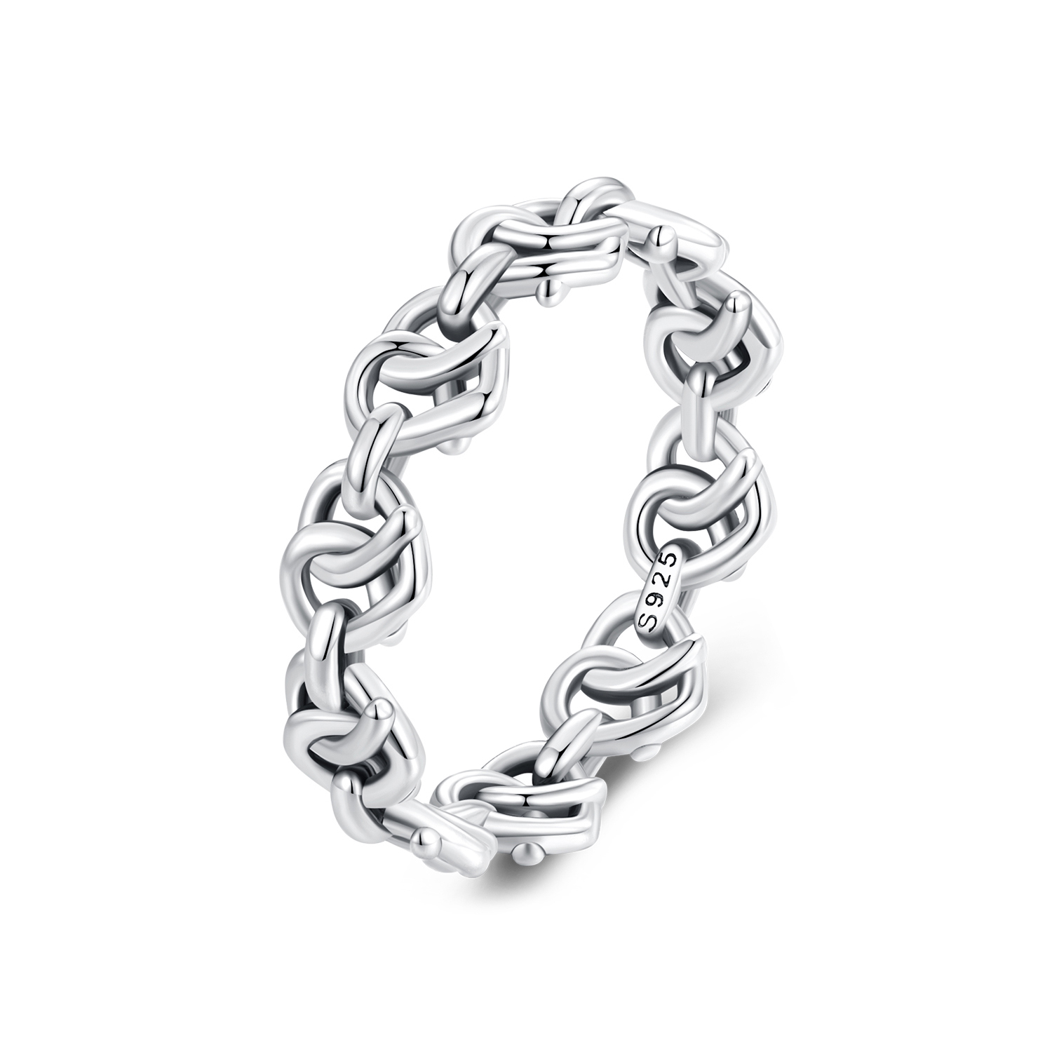 pandora style heart shape chain ring scr963