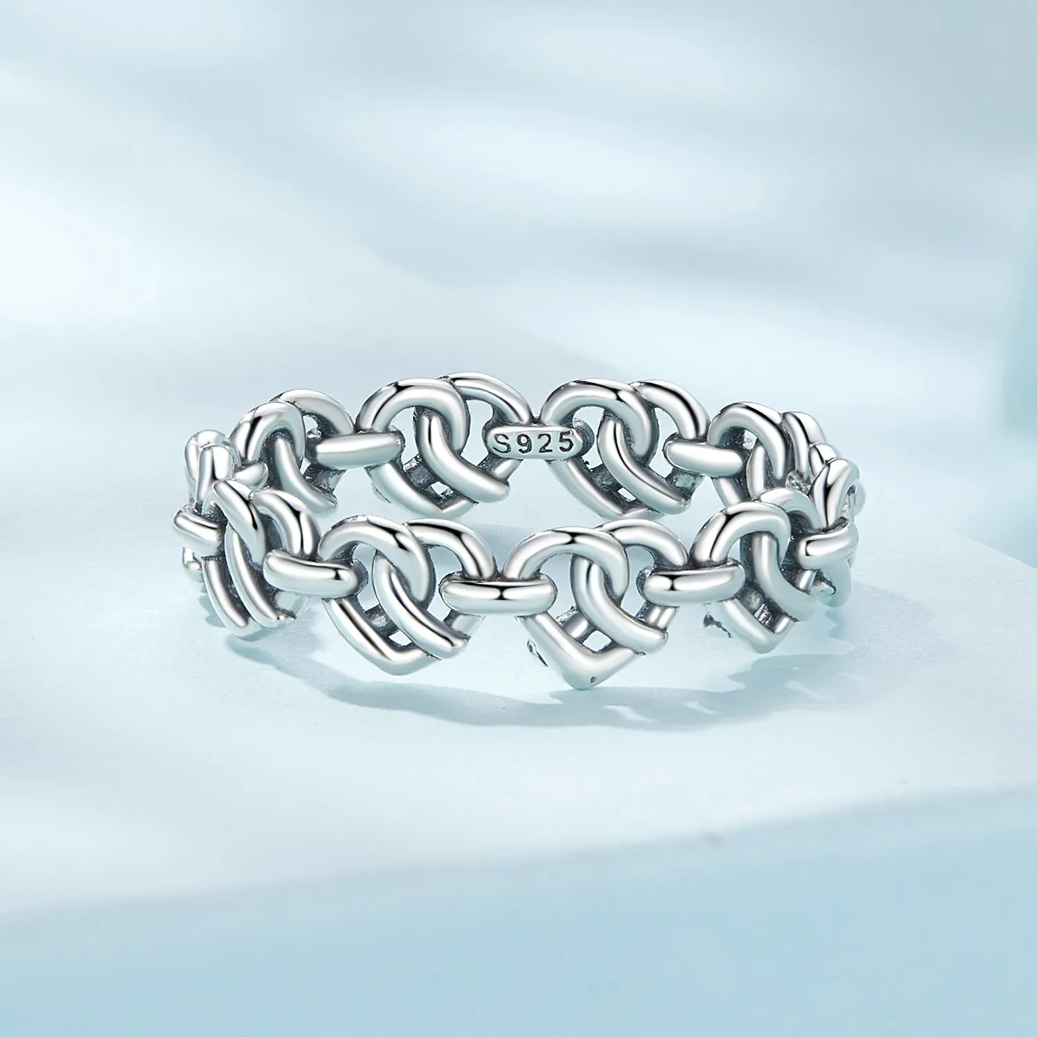 Pandora Style Heart Shape Chain Ring - SCR963