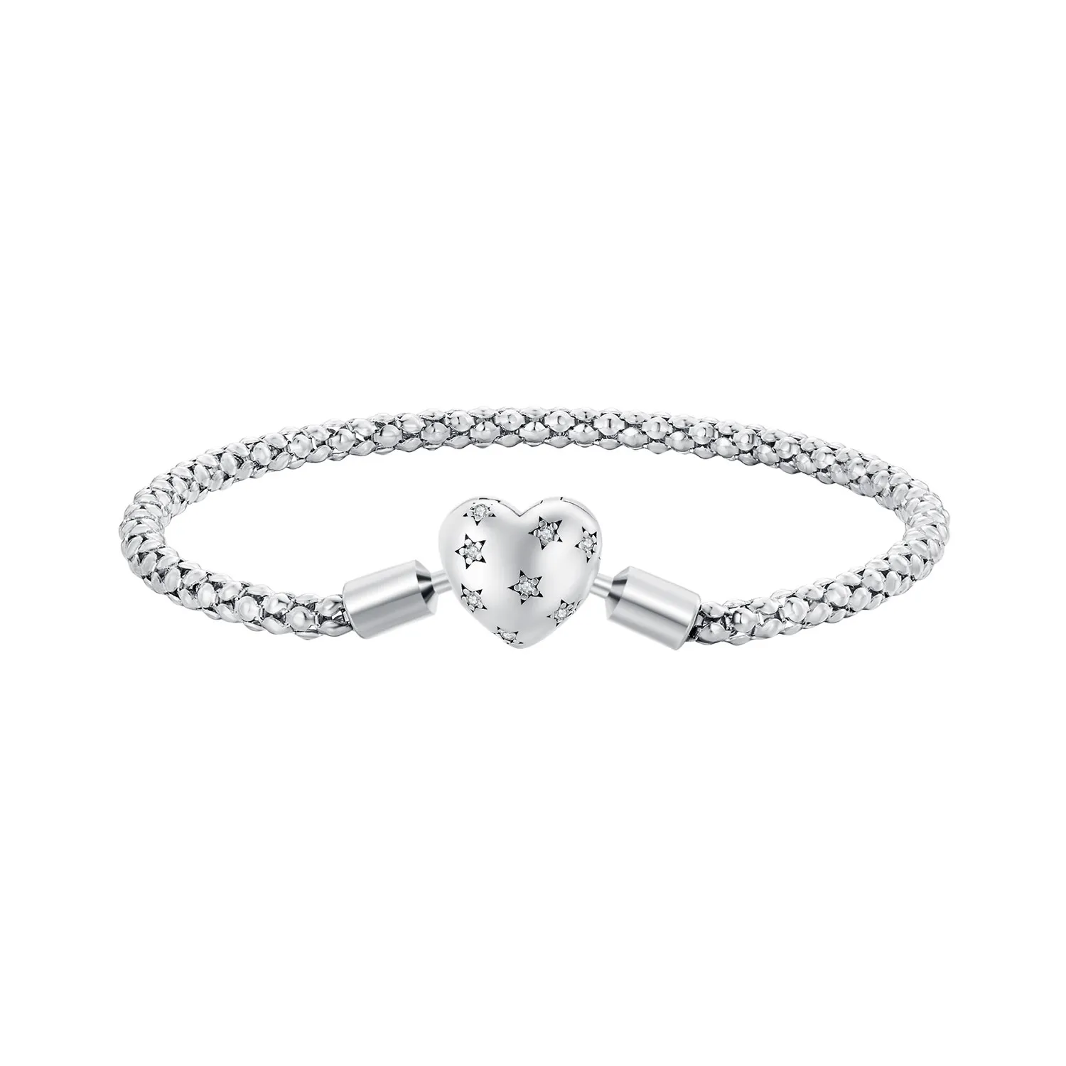 pandora style heart shaped basic chain bracelet bsb135