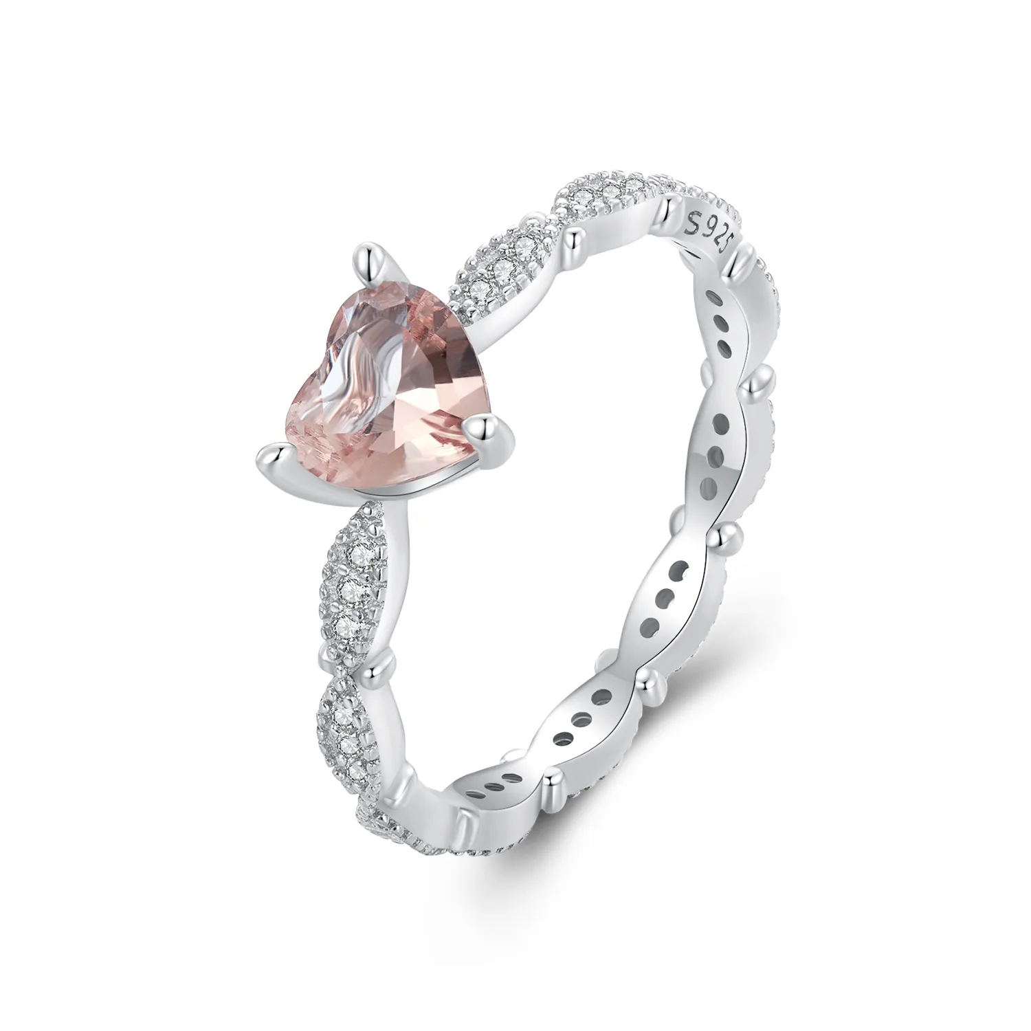 pandora style heart shaped chameleon ring bsr479