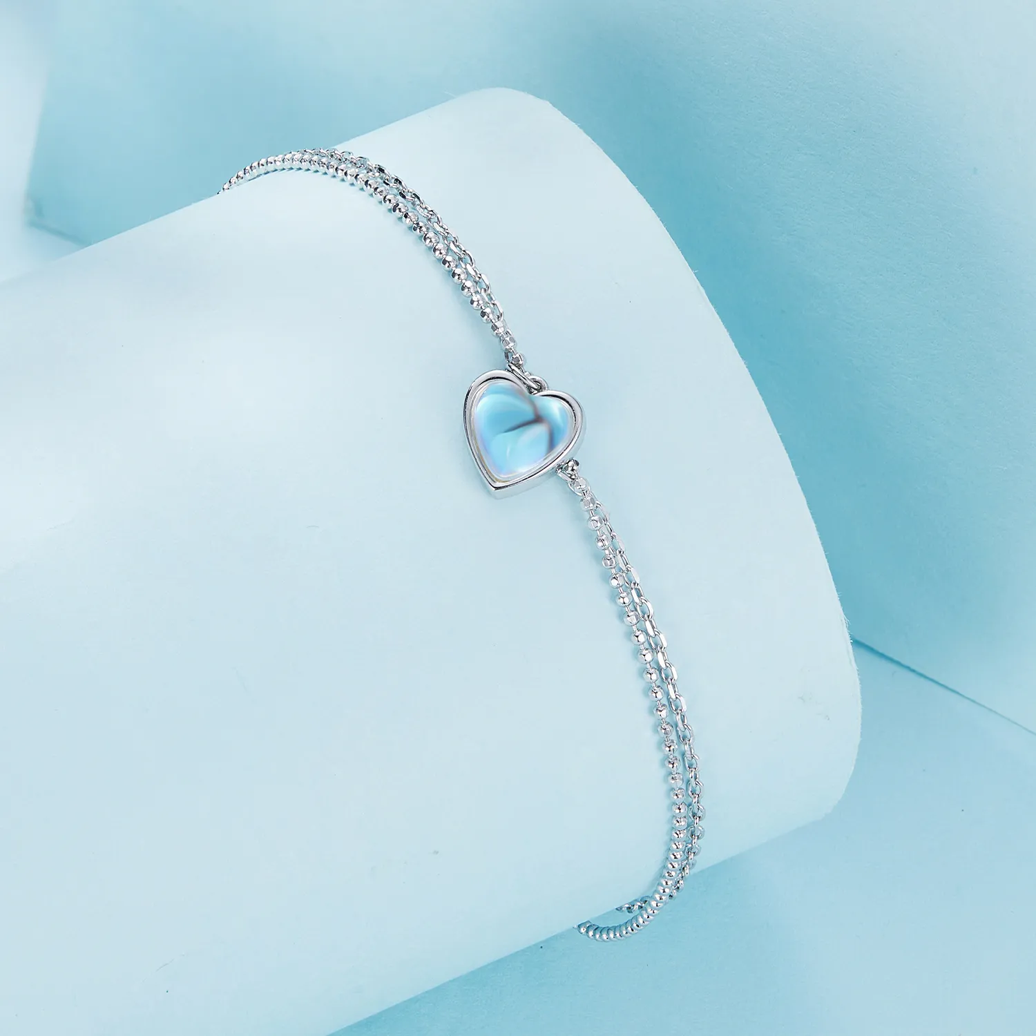 Pandora Style Heart Shaped Double Layer Anklet - SCT024