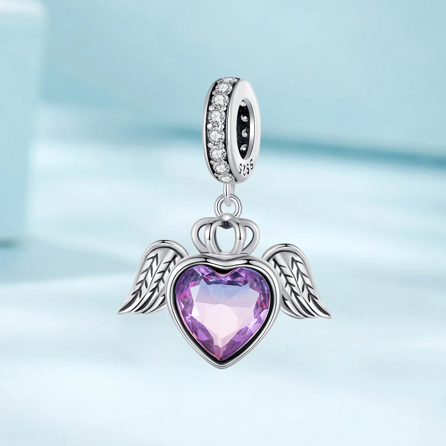 Pandora Style Heart Shaped Wings Dangle - SCC2587