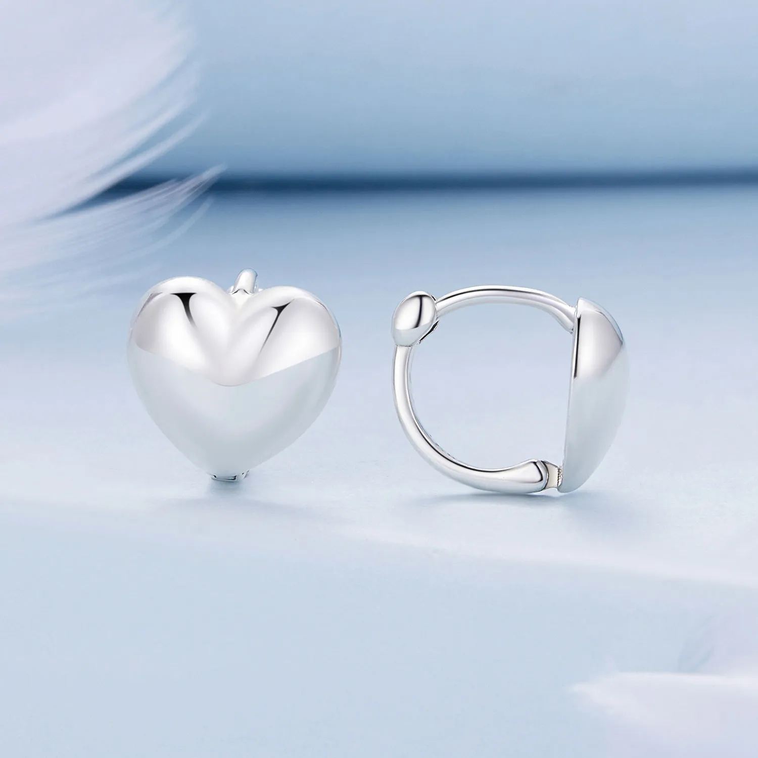 Pandora Style Heart-Shaped Hoop Earrings - BSE905