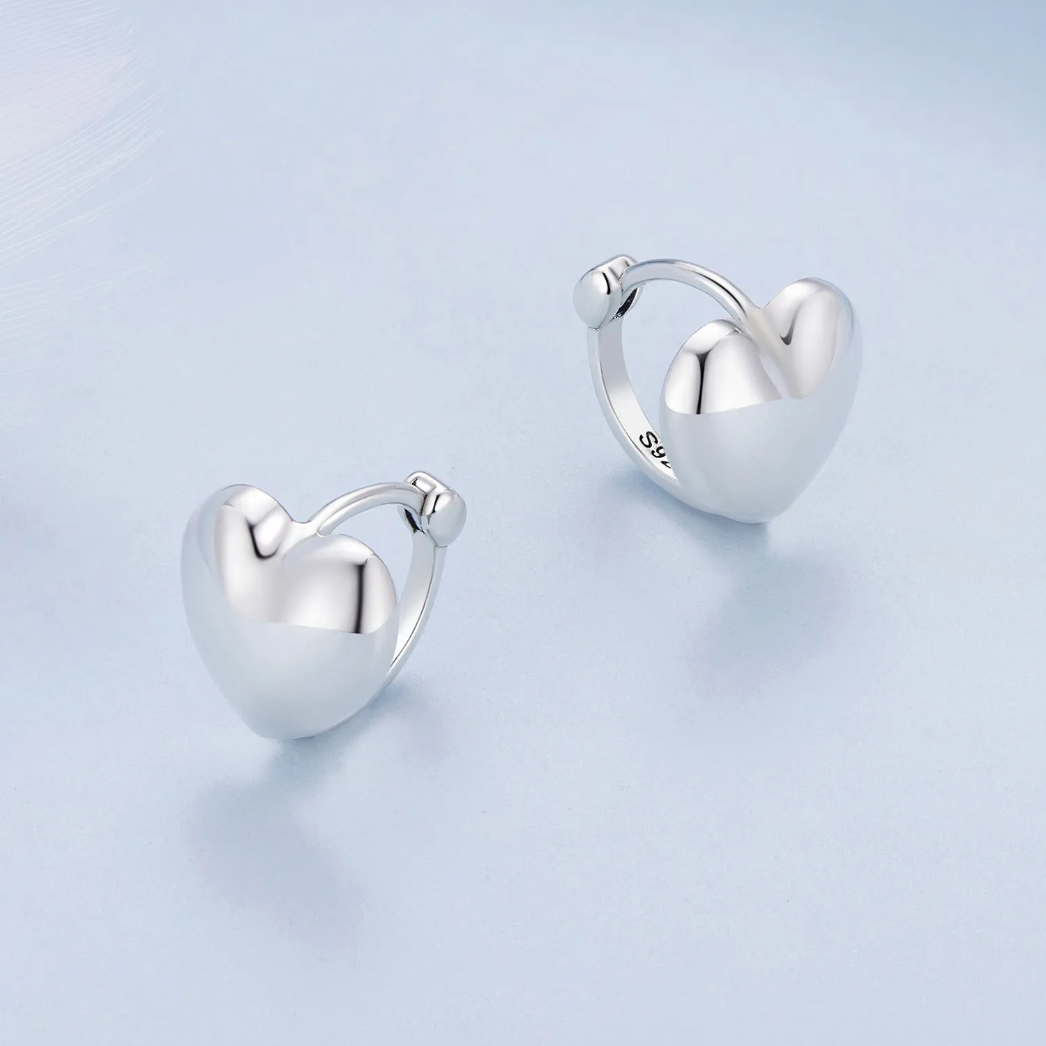 Pandora Style Heart-Shaped Hoop Earrings - BSE905