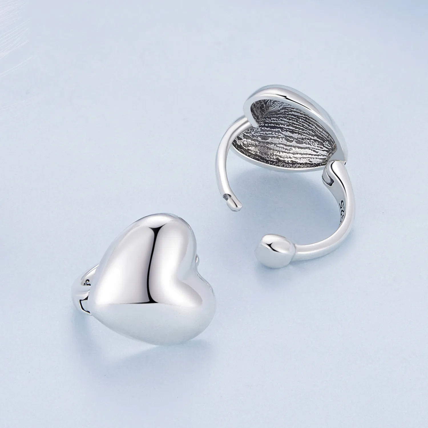 Pandora Style Heart-Shaped Hoop Earrings - BSE905