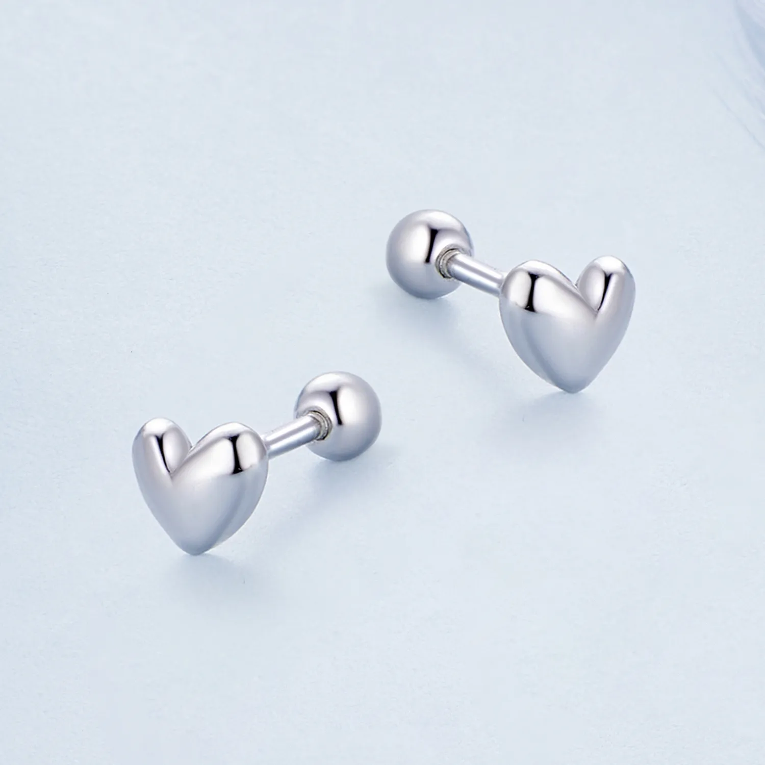 Pandora Style Heart-Shaped Stud Earrings - BSE886