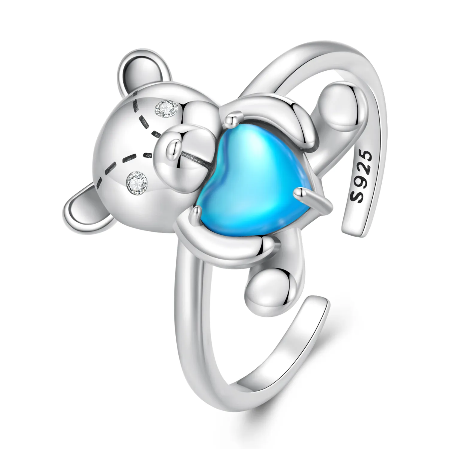 Pandora Style Hug Bear Opening Ring - SCR921