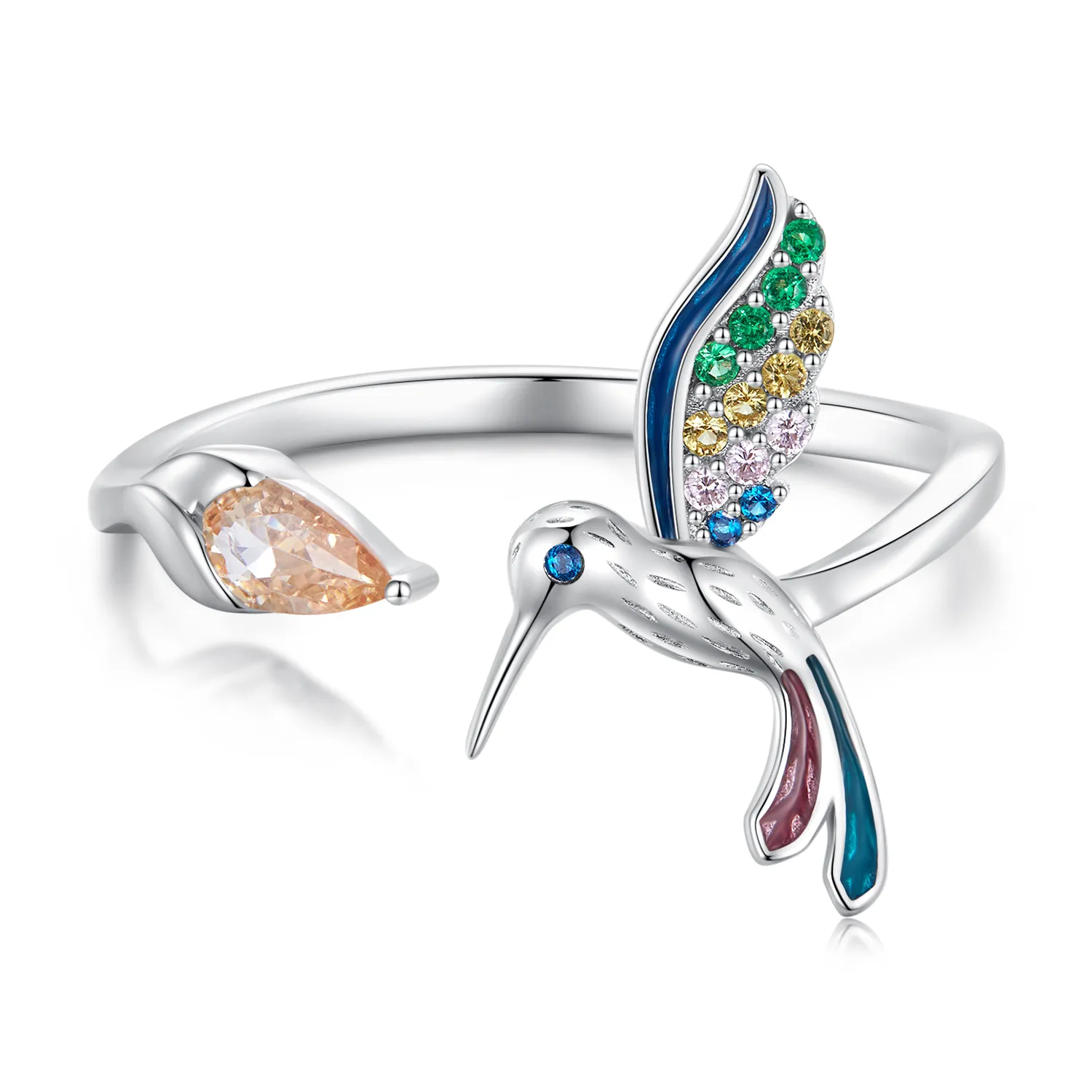 Pandora Style Hummingbird Open Ring - BSR391