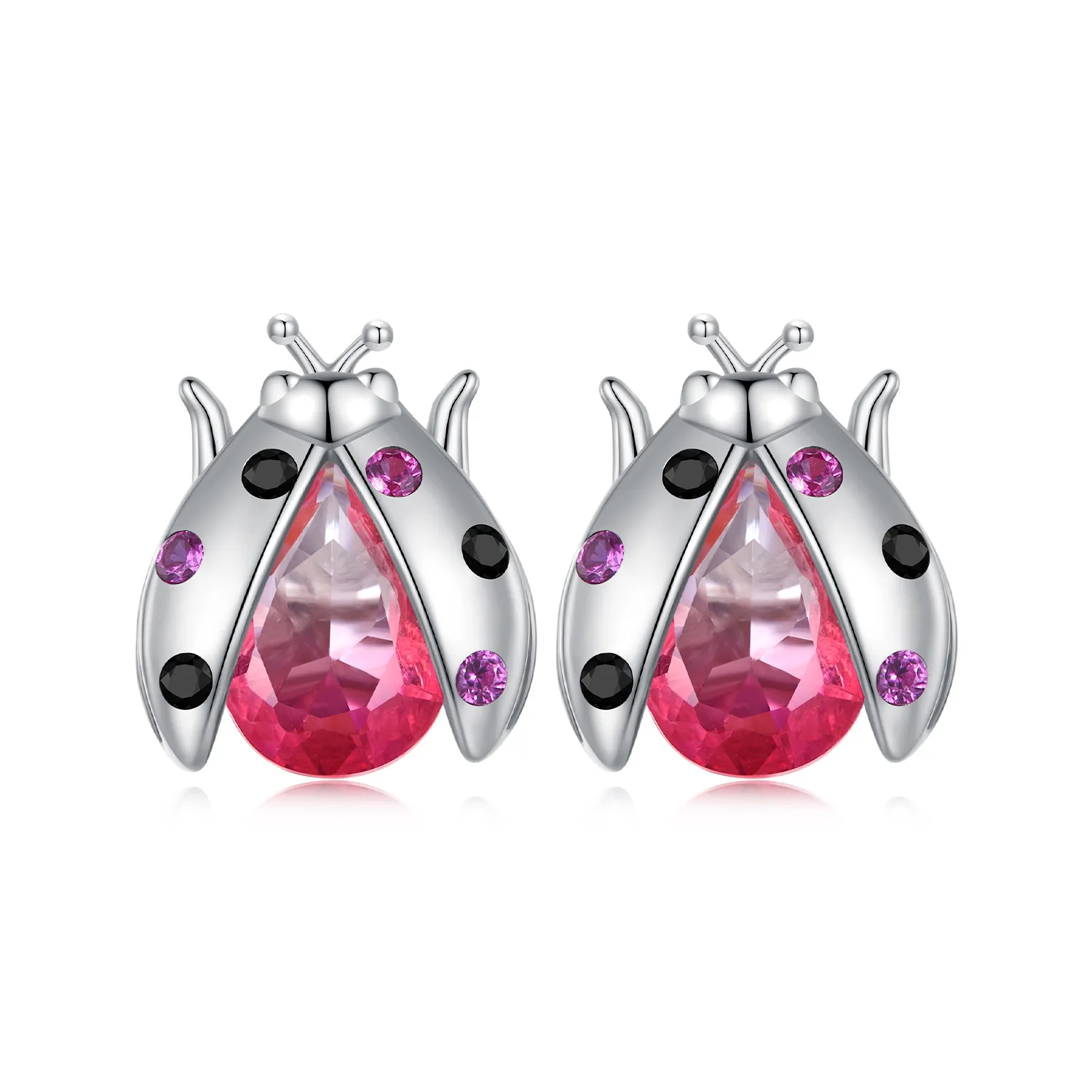 Pandora Style Ladybug Studs Earrings - SCE1634