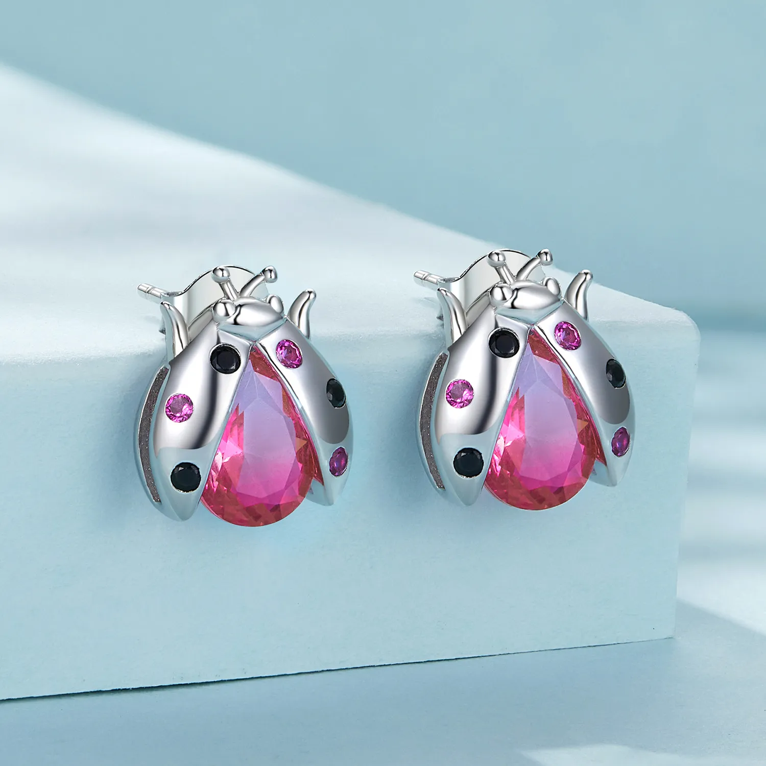 Pandora Style Ladybug Studs Earrings - SCE1634