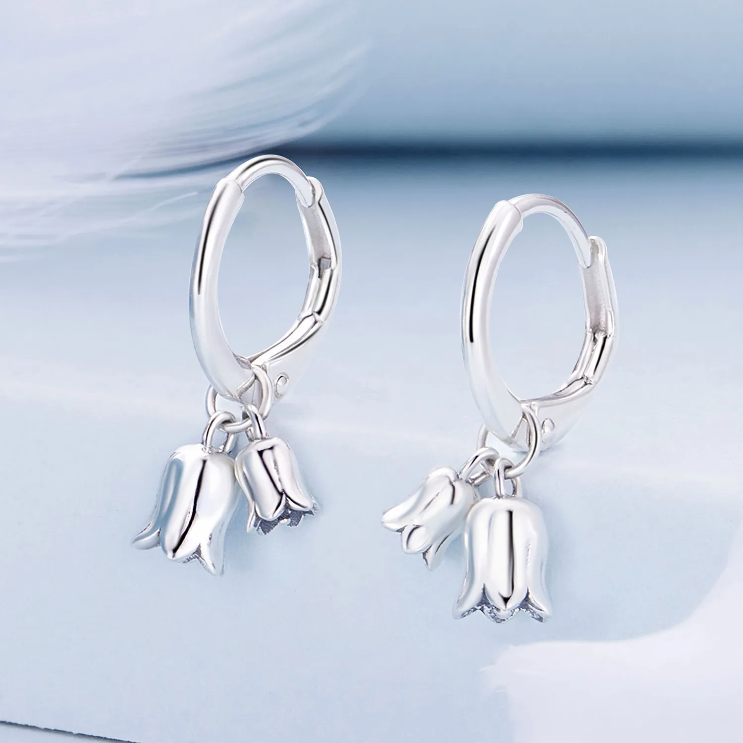 Pandora Style Lily of The Valley Hoop Earrings - BSE909