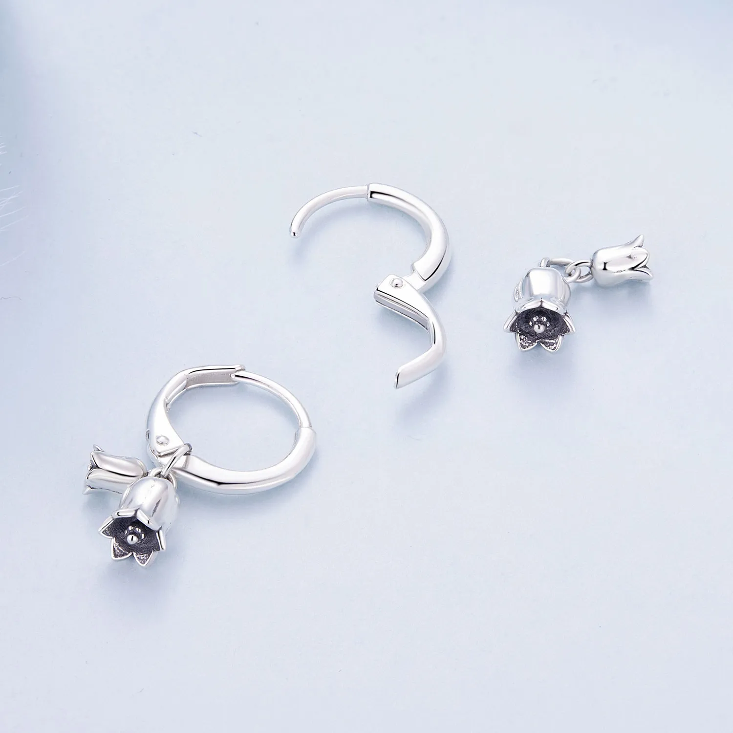 Pandora Style Lily of The Valley Hoop Earrings - BSE909