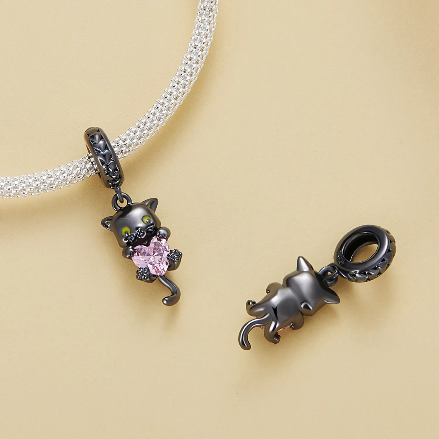 Pandora Style Little Black Cat Dangle - BSC800