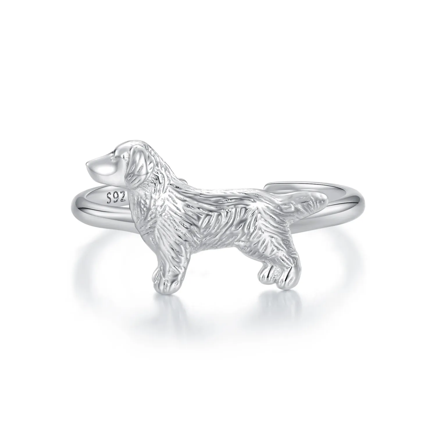 Pandora Style Little Golden Retriever Ring - SCR952