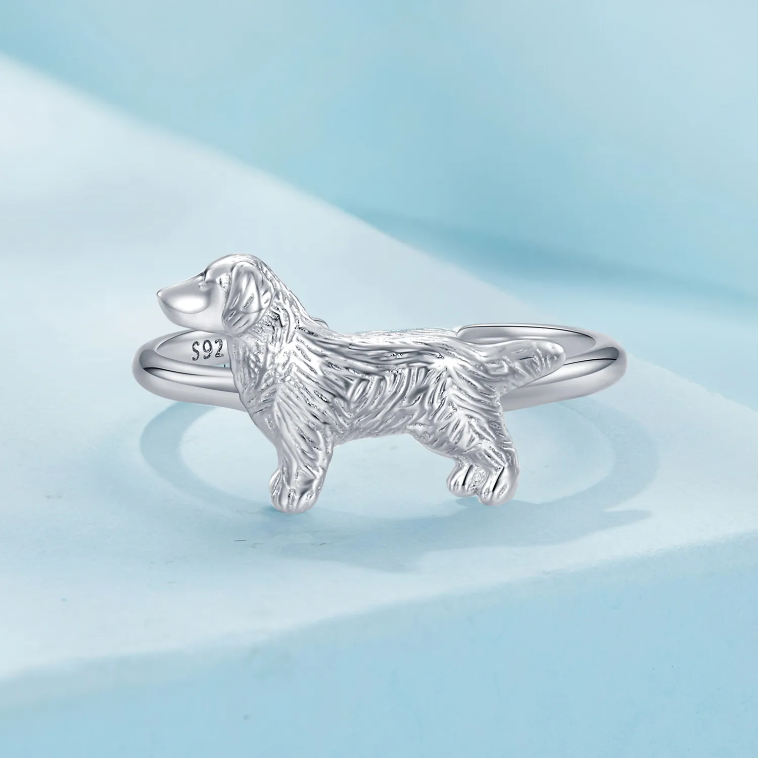 Pandora Style Little Golden Retriever Ring - SCR952