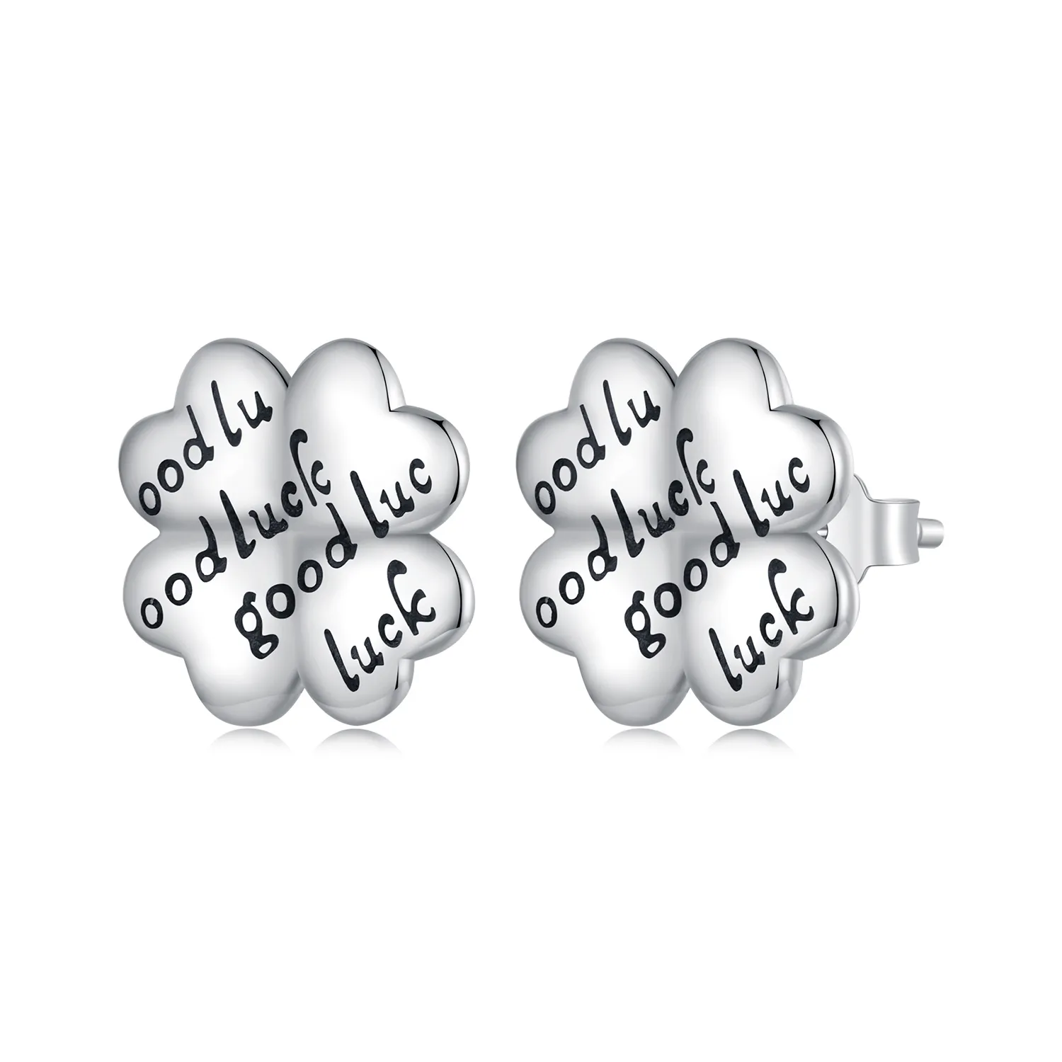 pandora style lucky clover studs earrings sce1635