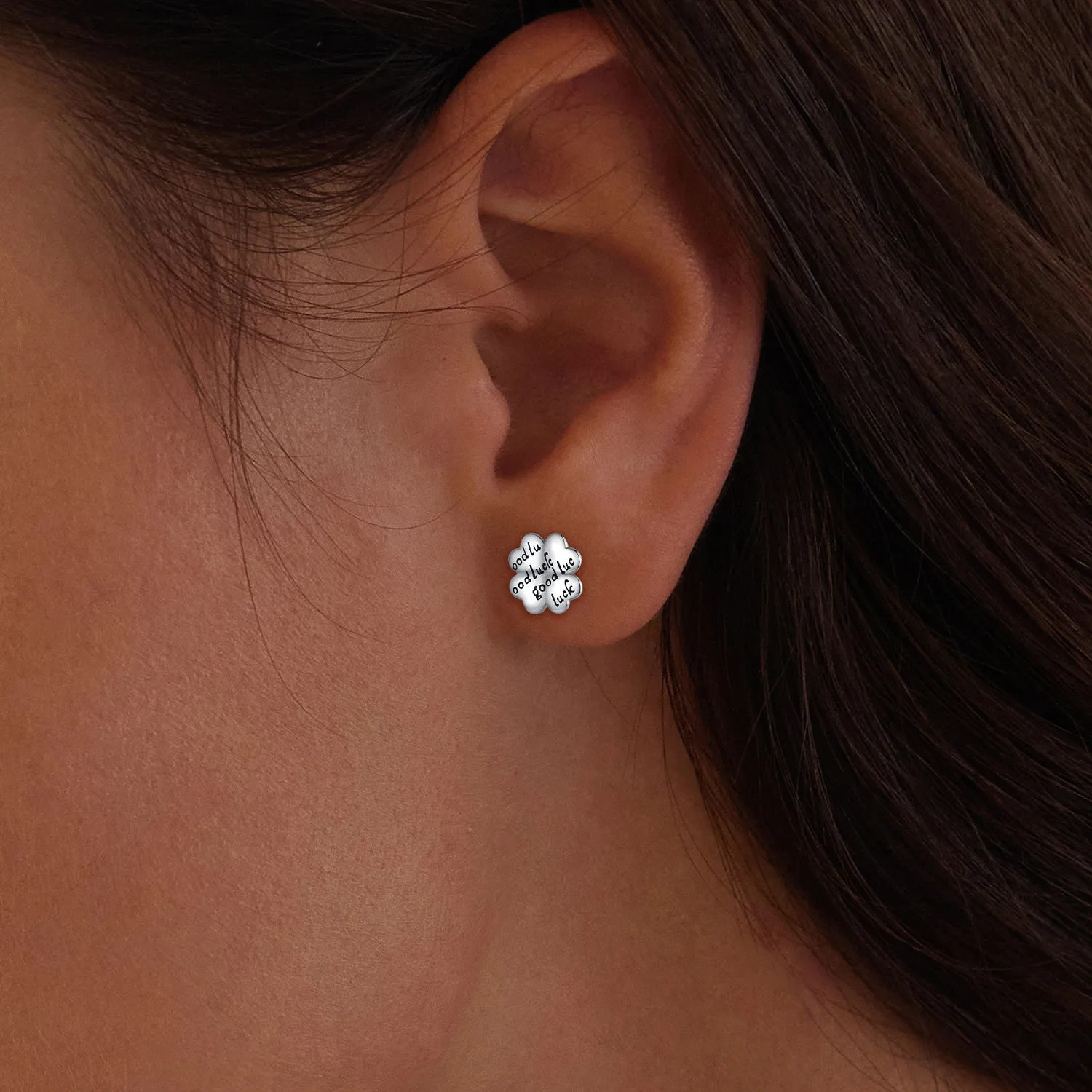 Pandora Style Lucky Clover Studs Earrings - SCE1635