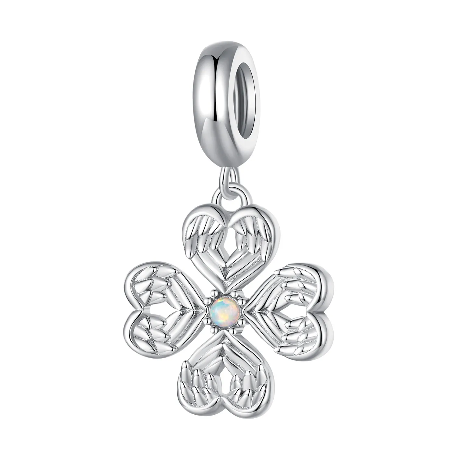 pandora style lucky four leaf clover dangle scc2484