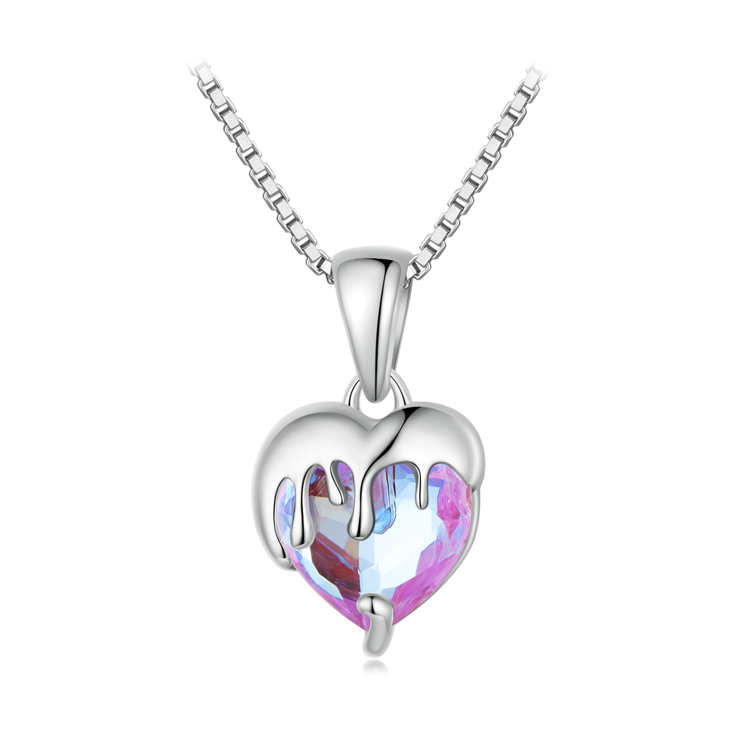 pandora style melting heart necklace bsn322
