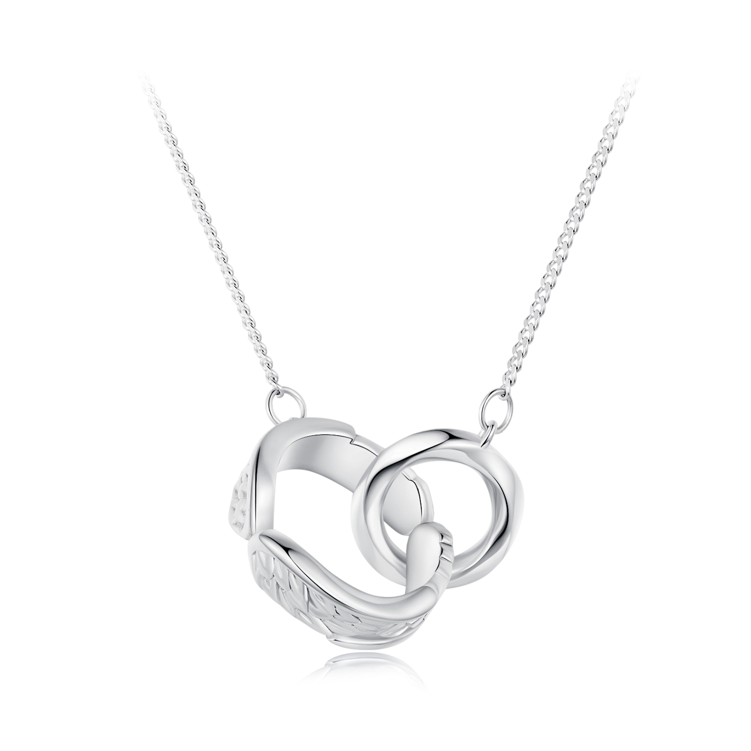 pandora style mobius double ring necklace bsn362