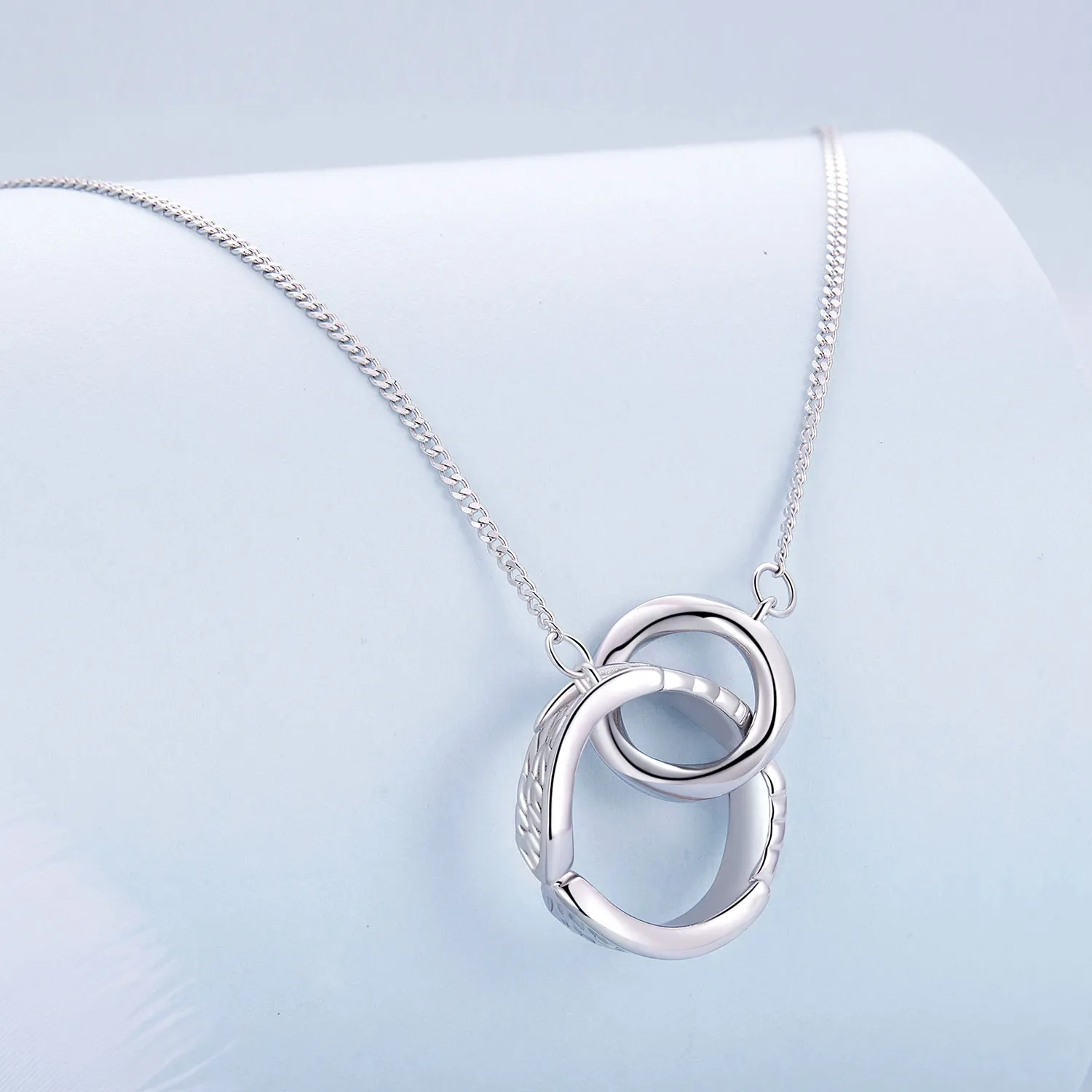 Pandora Style Mobius Double Ring Necklace - BSN362