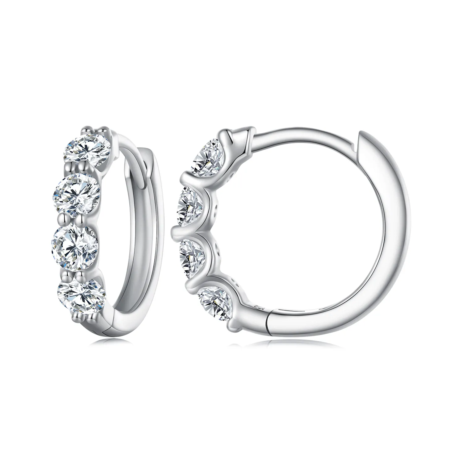 Pandora Style Moissanite Hoop Earrings - MSE030