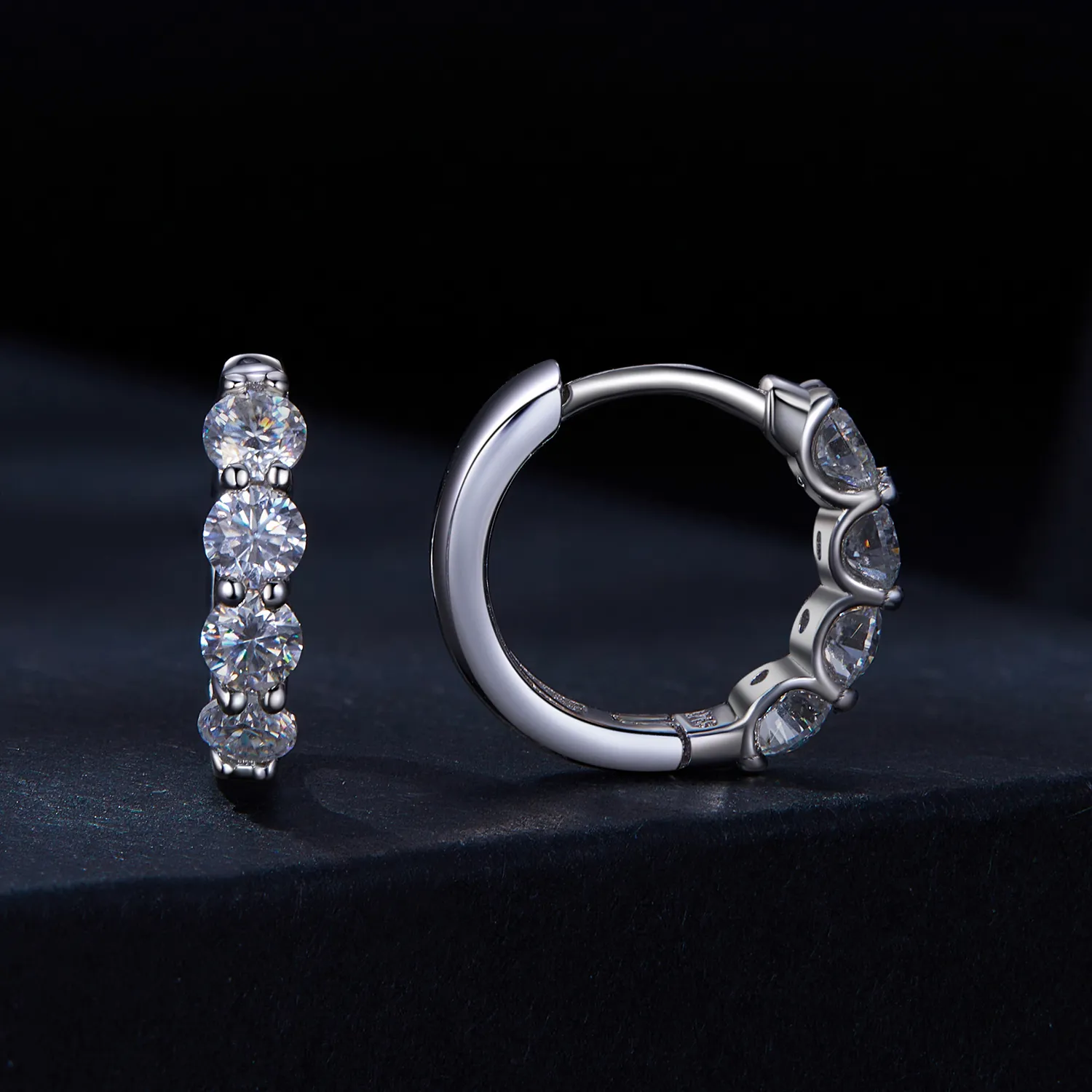 Pandora Style Moissanite Hoop Earrings - MSE030