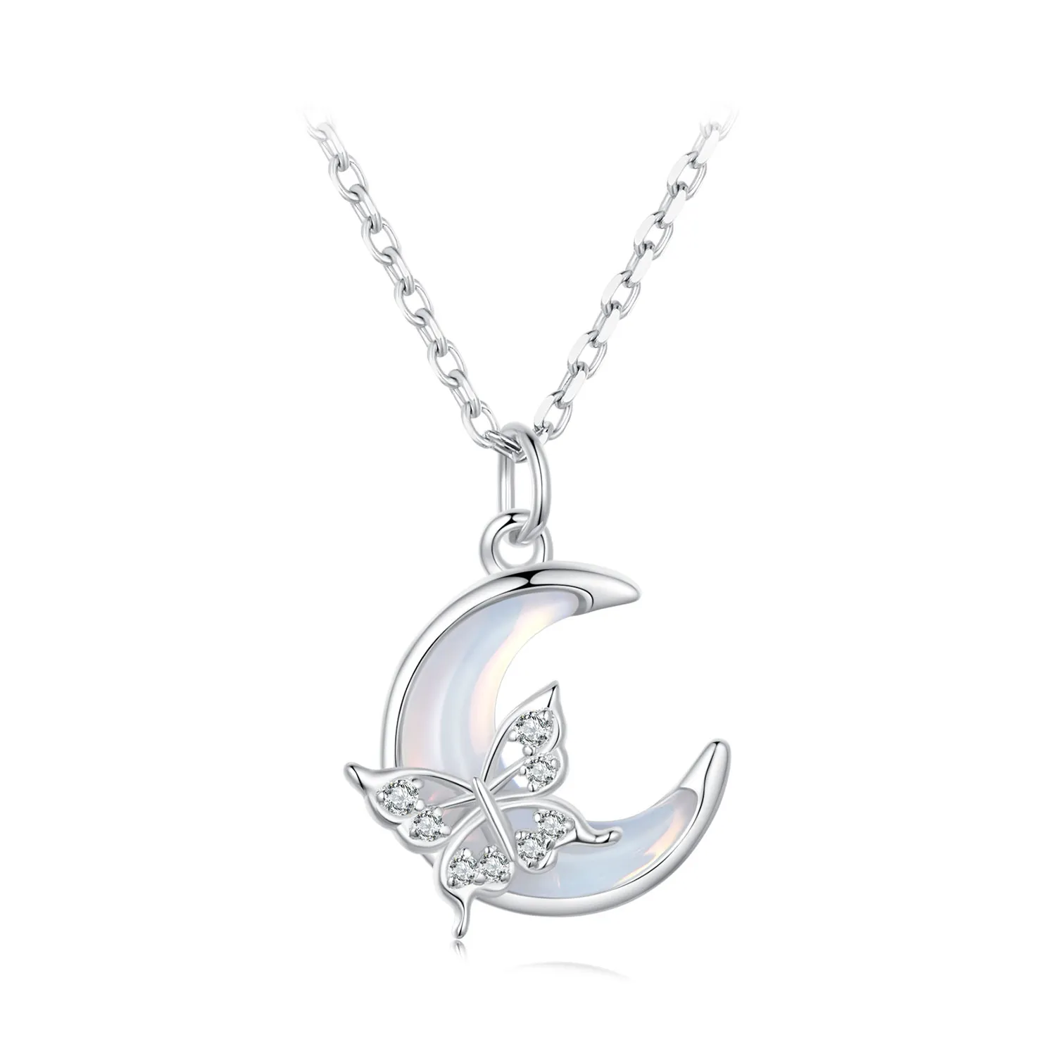 Pandora Style Moon Butterfly Necklace - BSN353