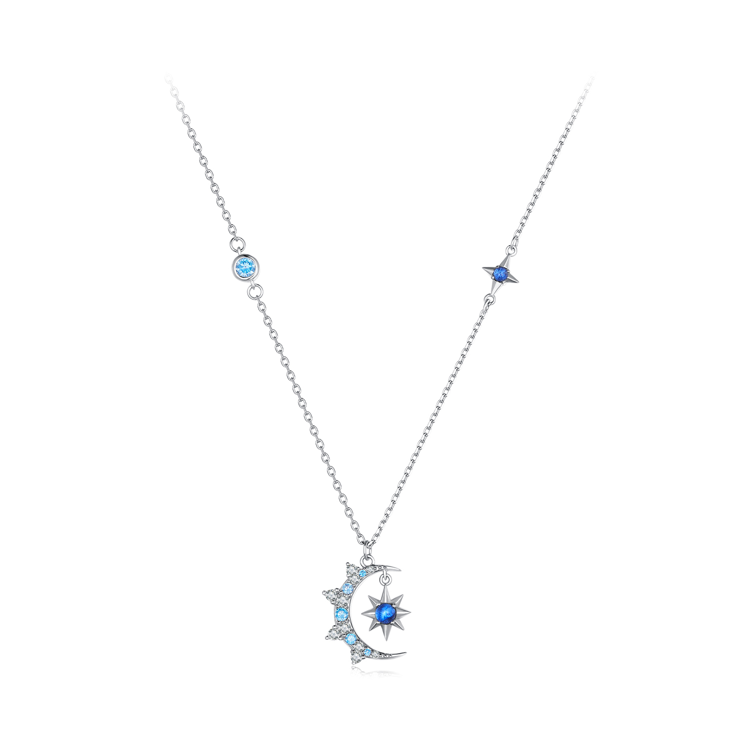 pandora style moon starburst necklace bsn347