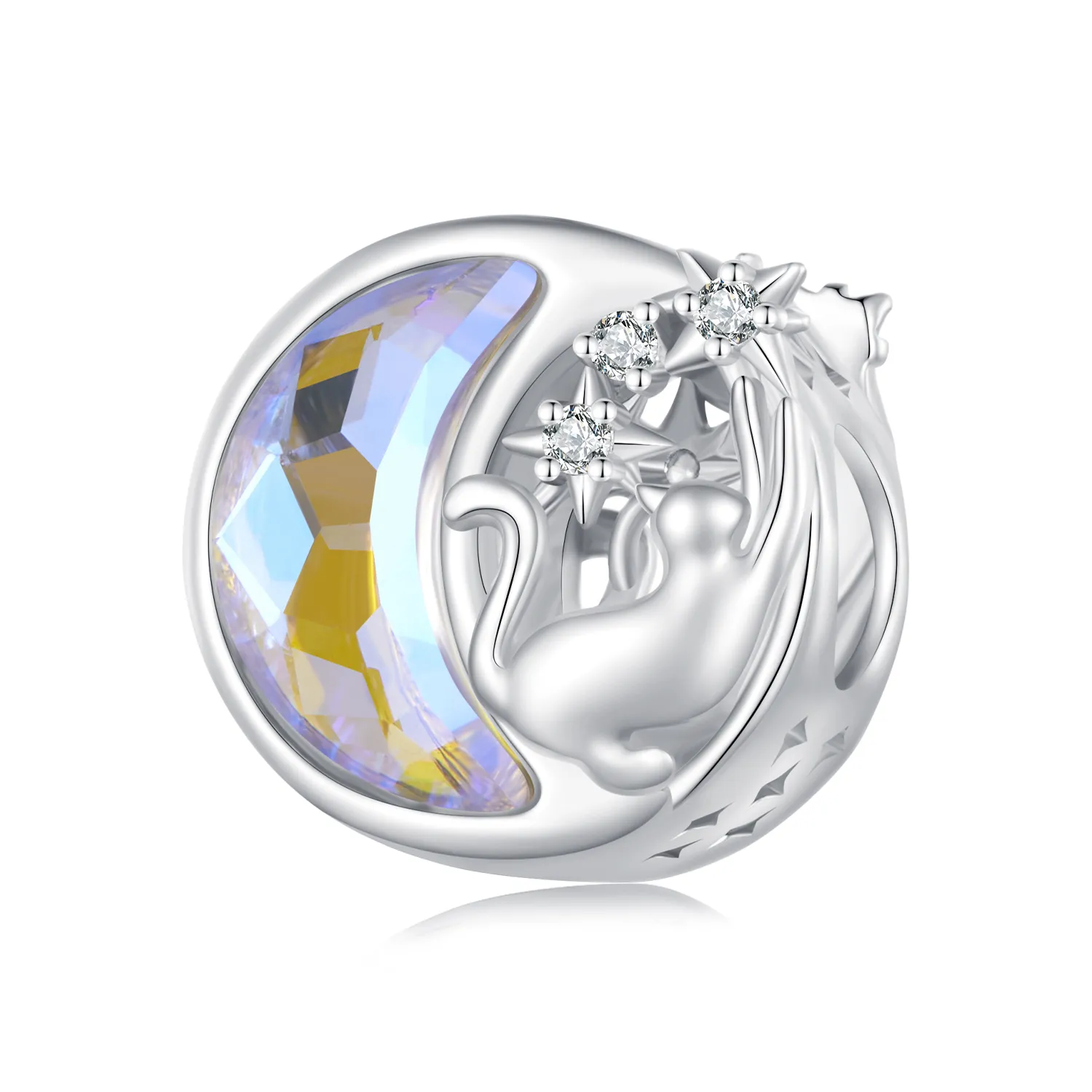 pandora style moonlight cat charm scc2538