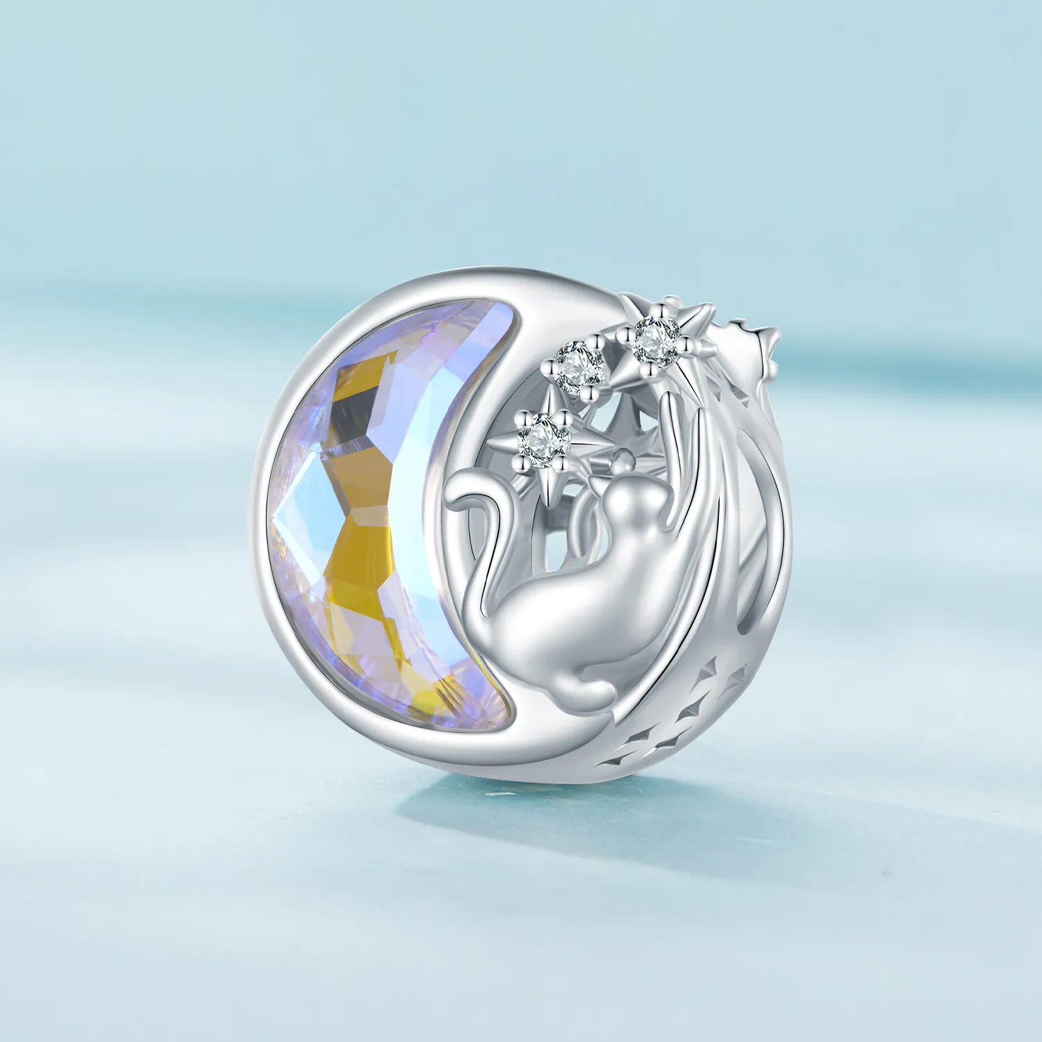 Pandora Style Moonlight Cat Charm - SCC2538