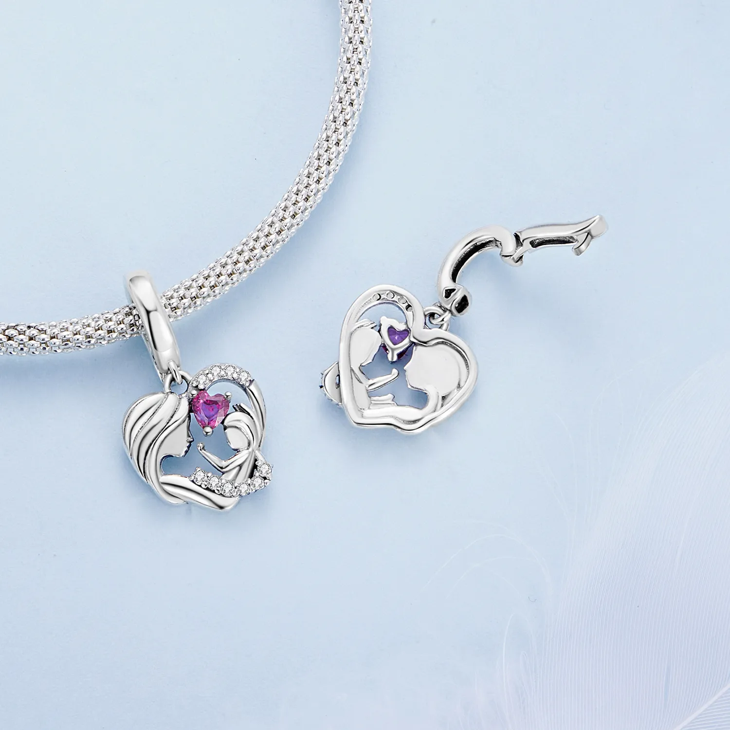 Pandora Style Mother and Son Hug Dangle - BSC901