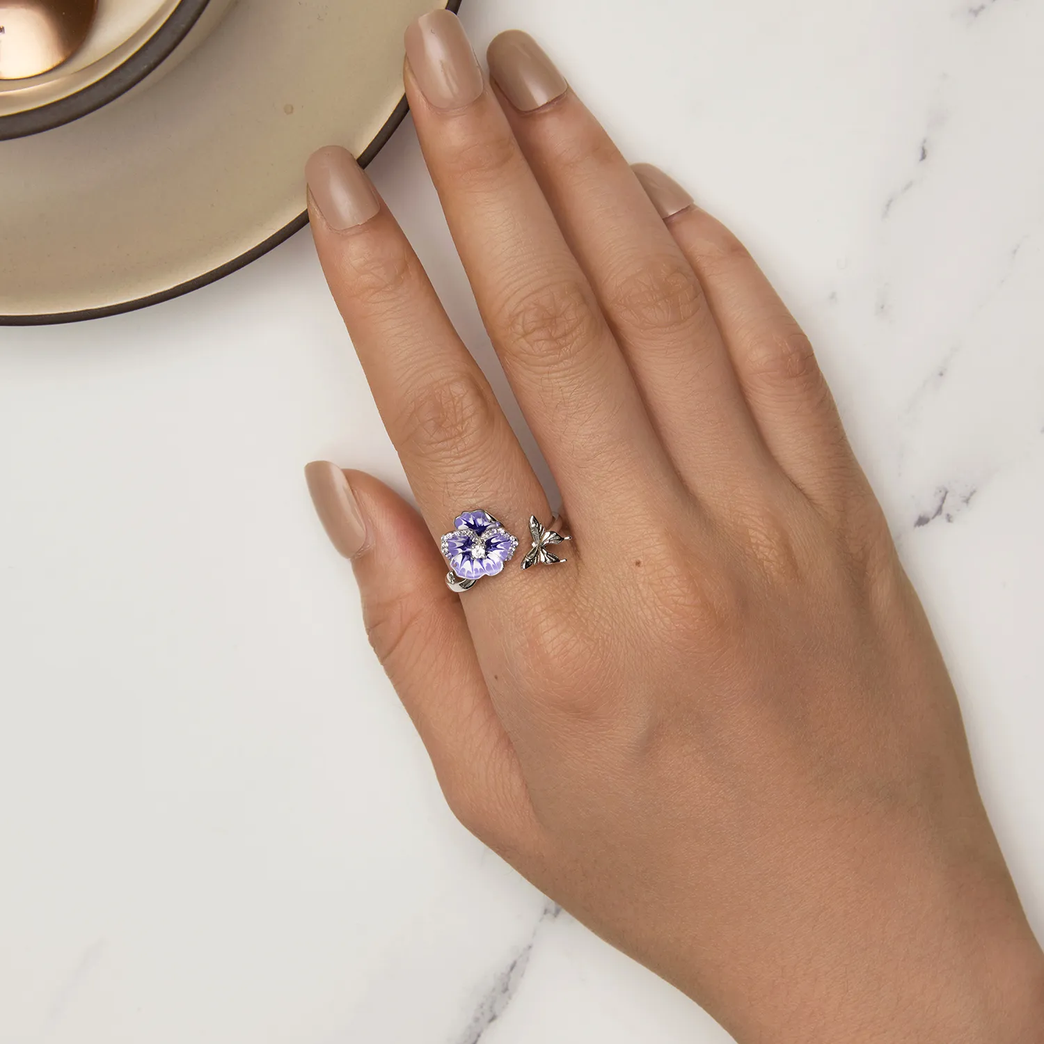 Pandora Style Pansy Ring - BSR452-E