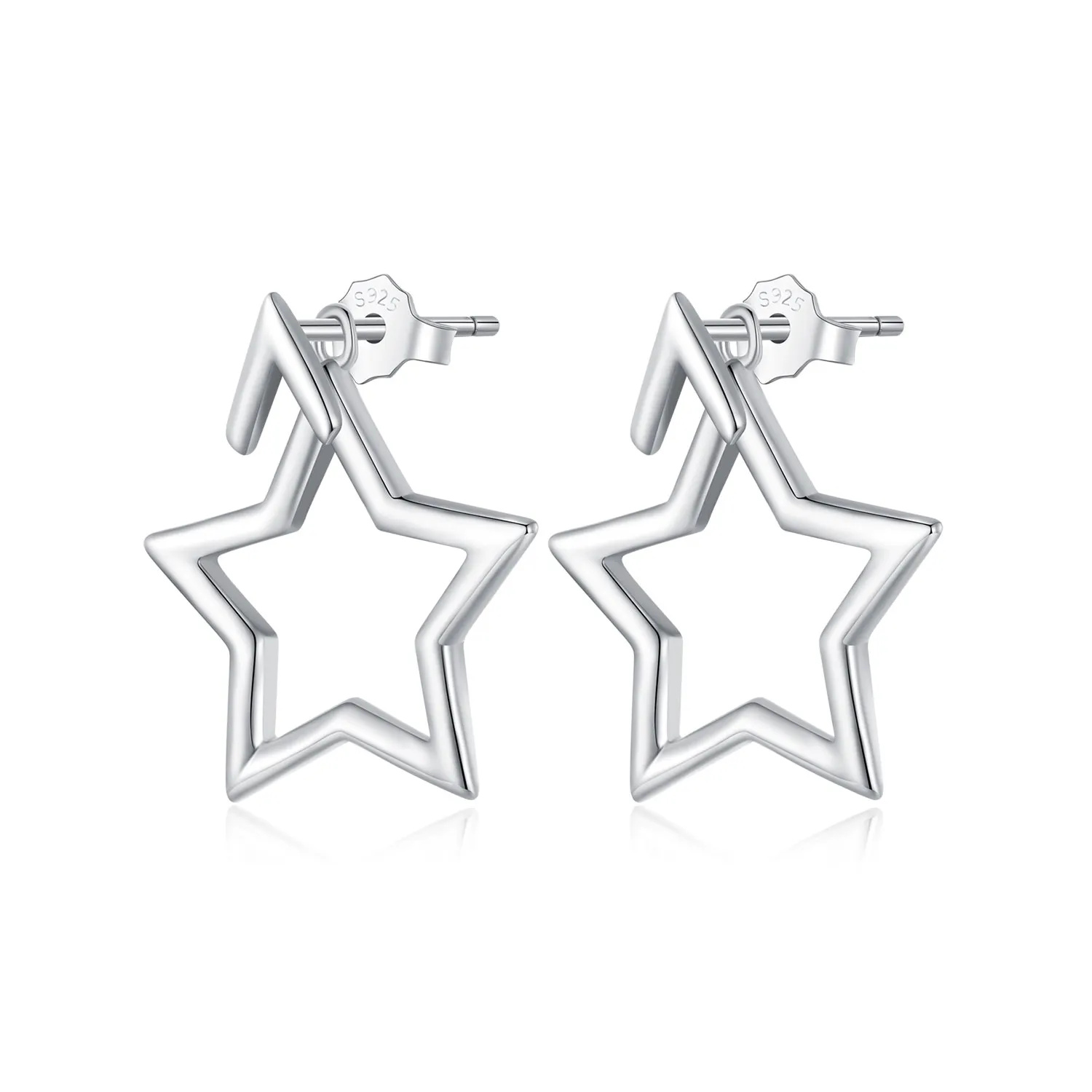 Pandora Style Pentagram Studs Earrings - BSE901