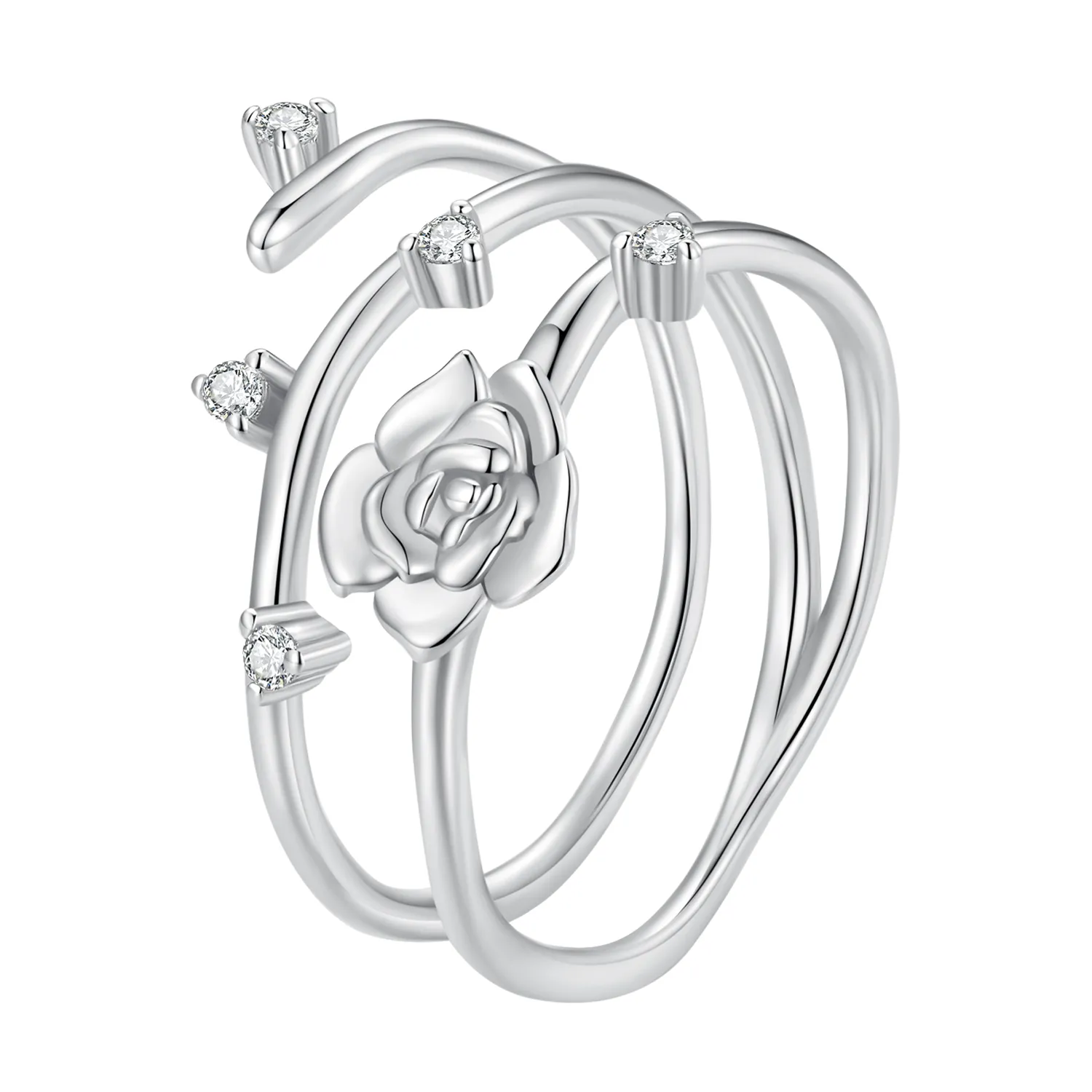 pandora style personalized versatile rose vine ring bsr404