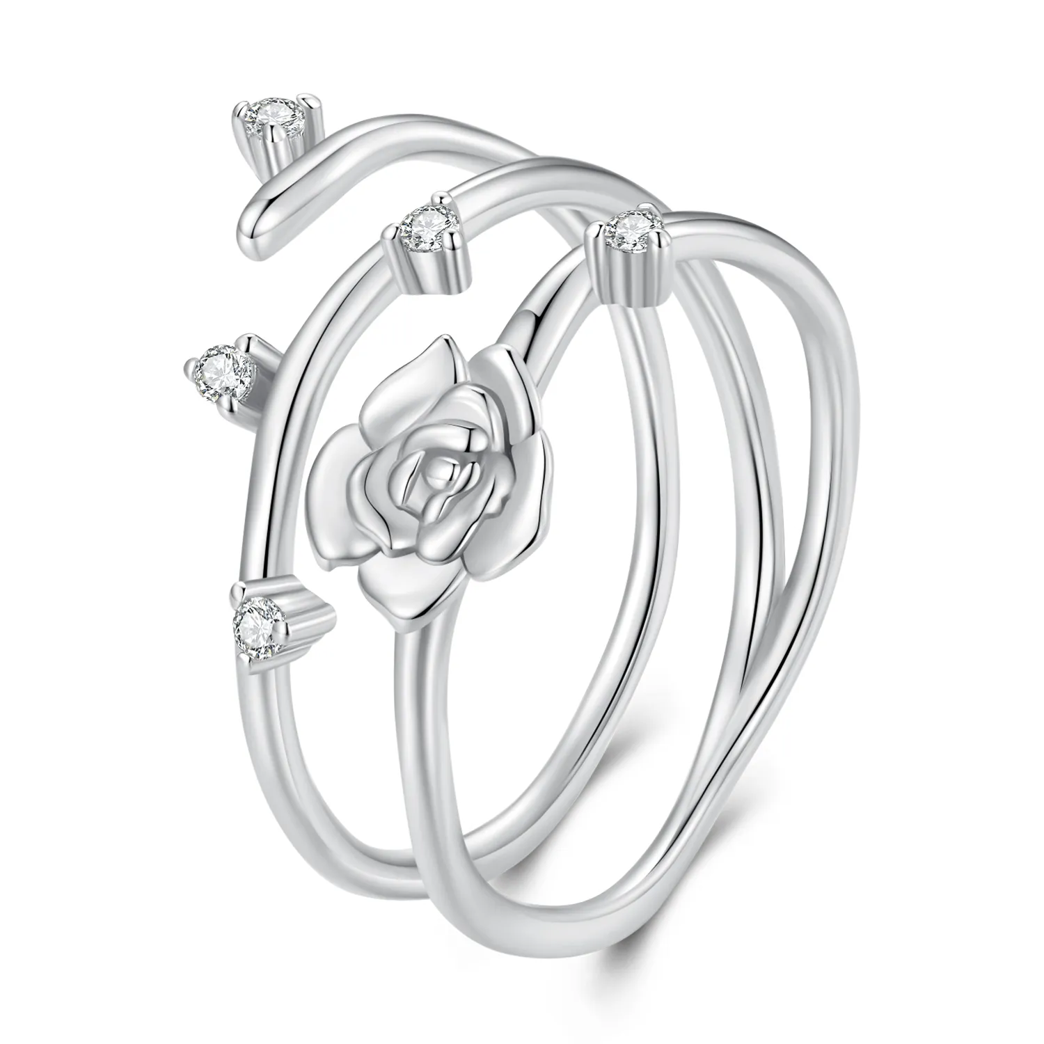 Pandora Style Personalized Versatile Rose Vine Ring - BSR404