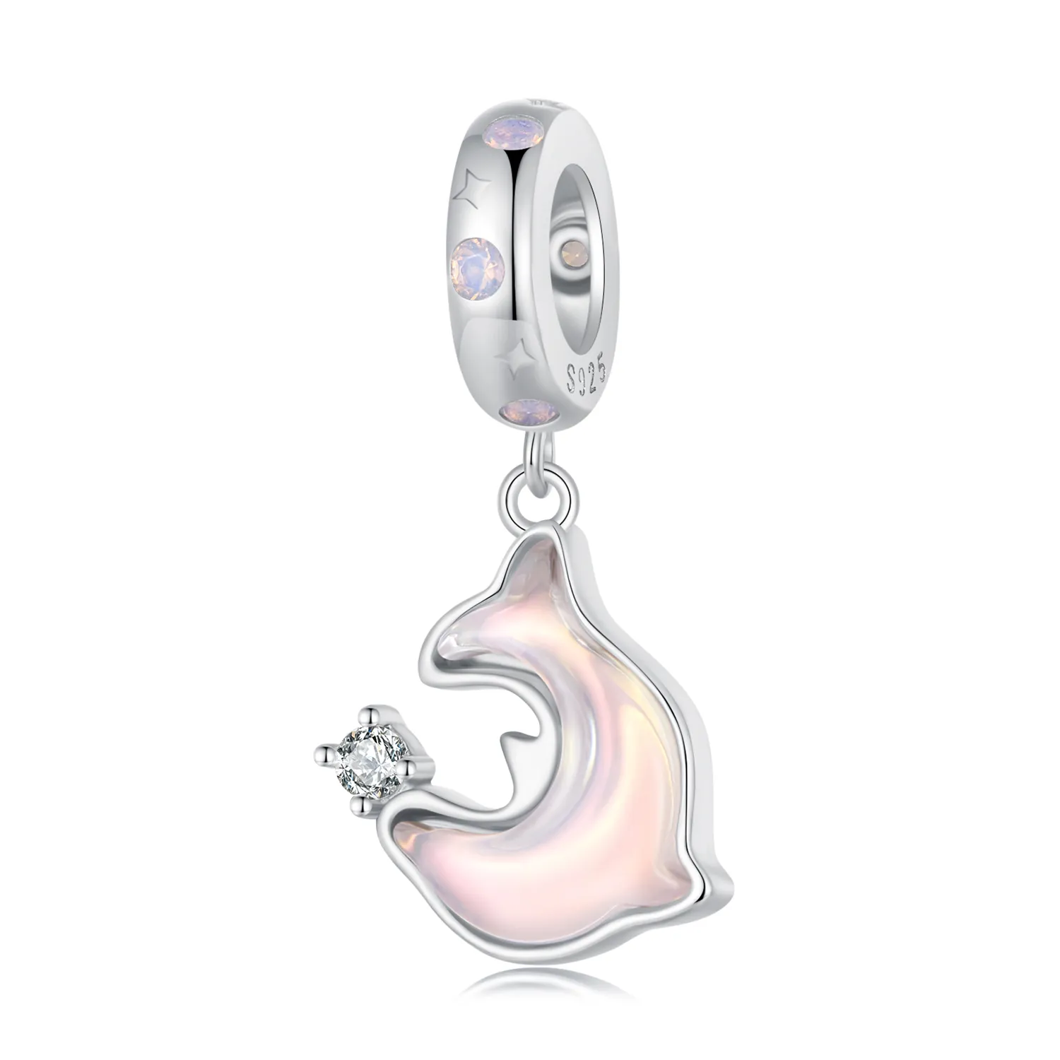 Pandora Style Pink Dolphin Dangle - SCC2639