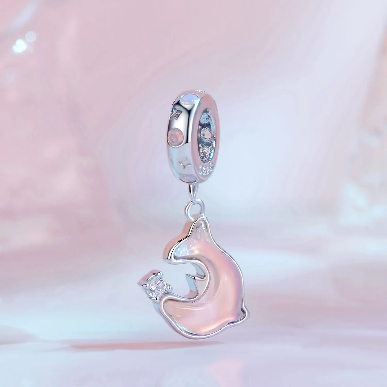 Pandora Style Pink Dolphin Dangle - SCC2639