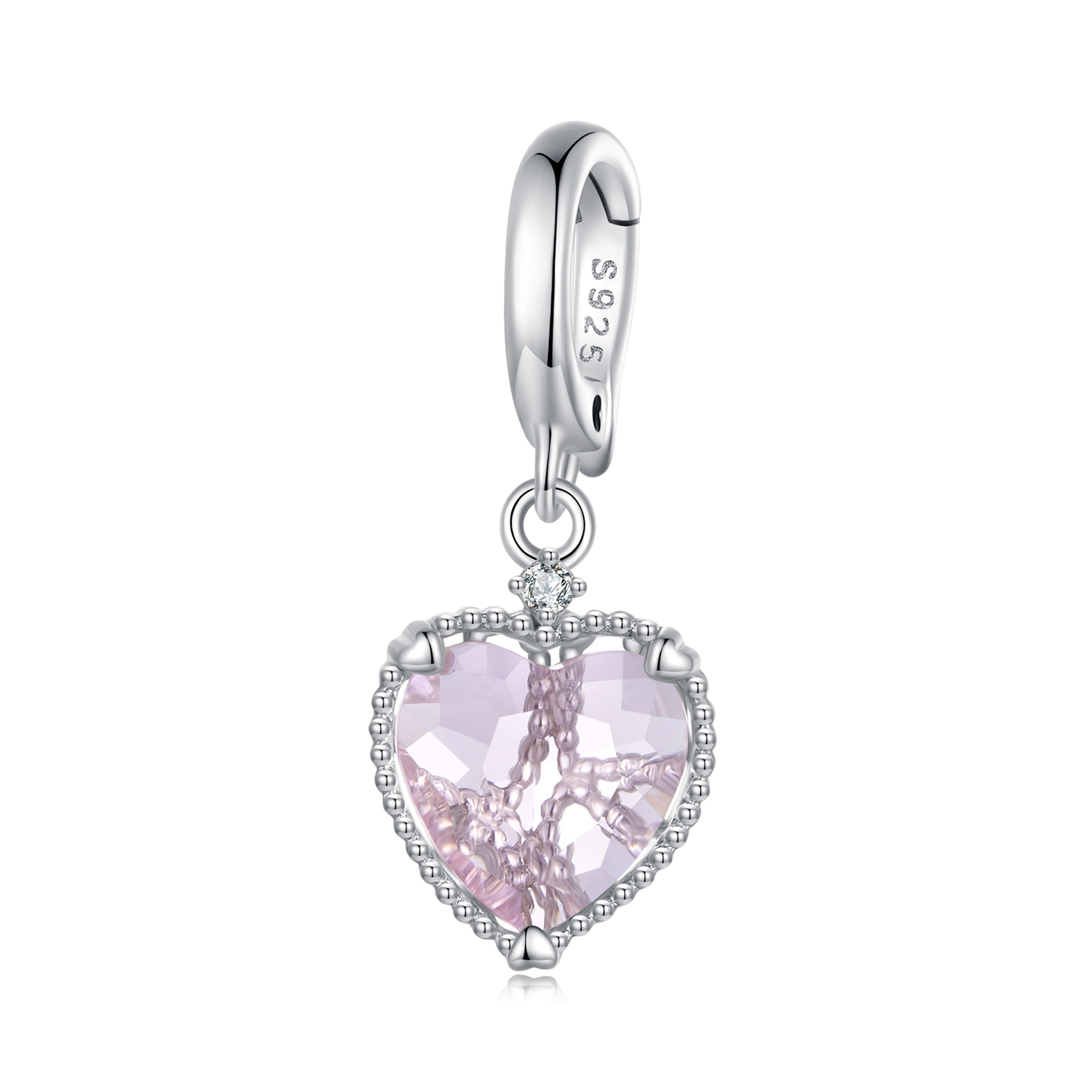 pandora style pink heart dangle scc2594
