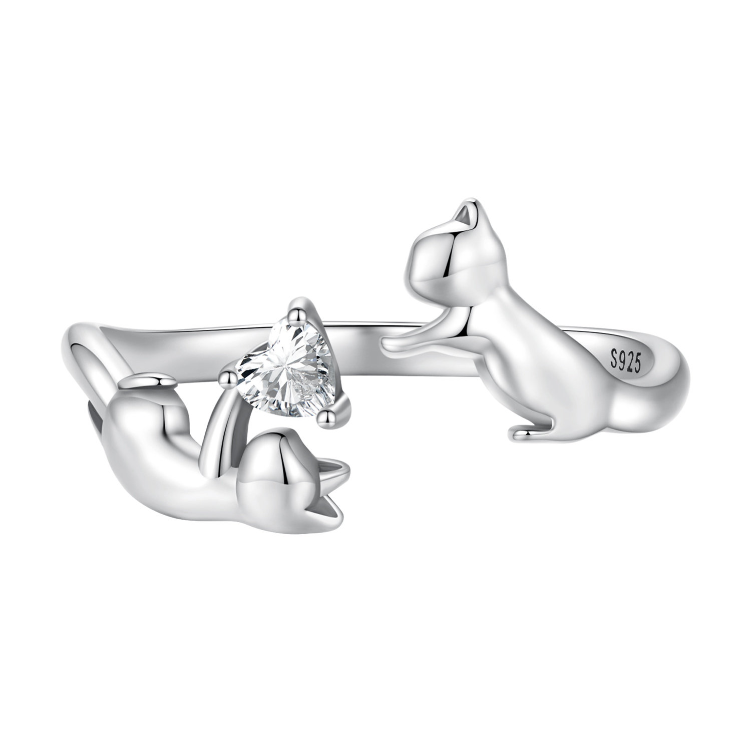 pandora style playing with cats open ring scr916