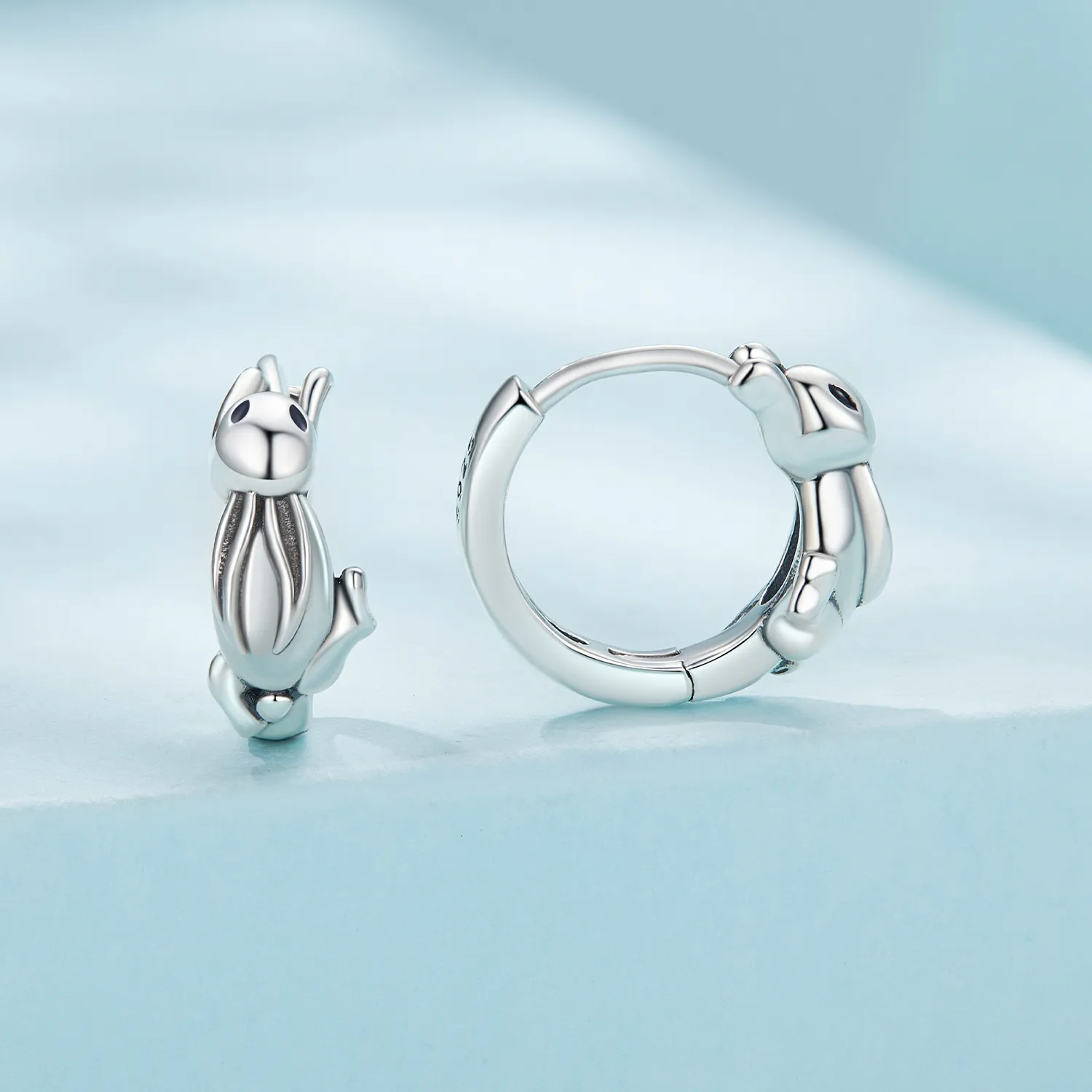 Pandora Style Rabbit Hoop Earrings - SCE1616